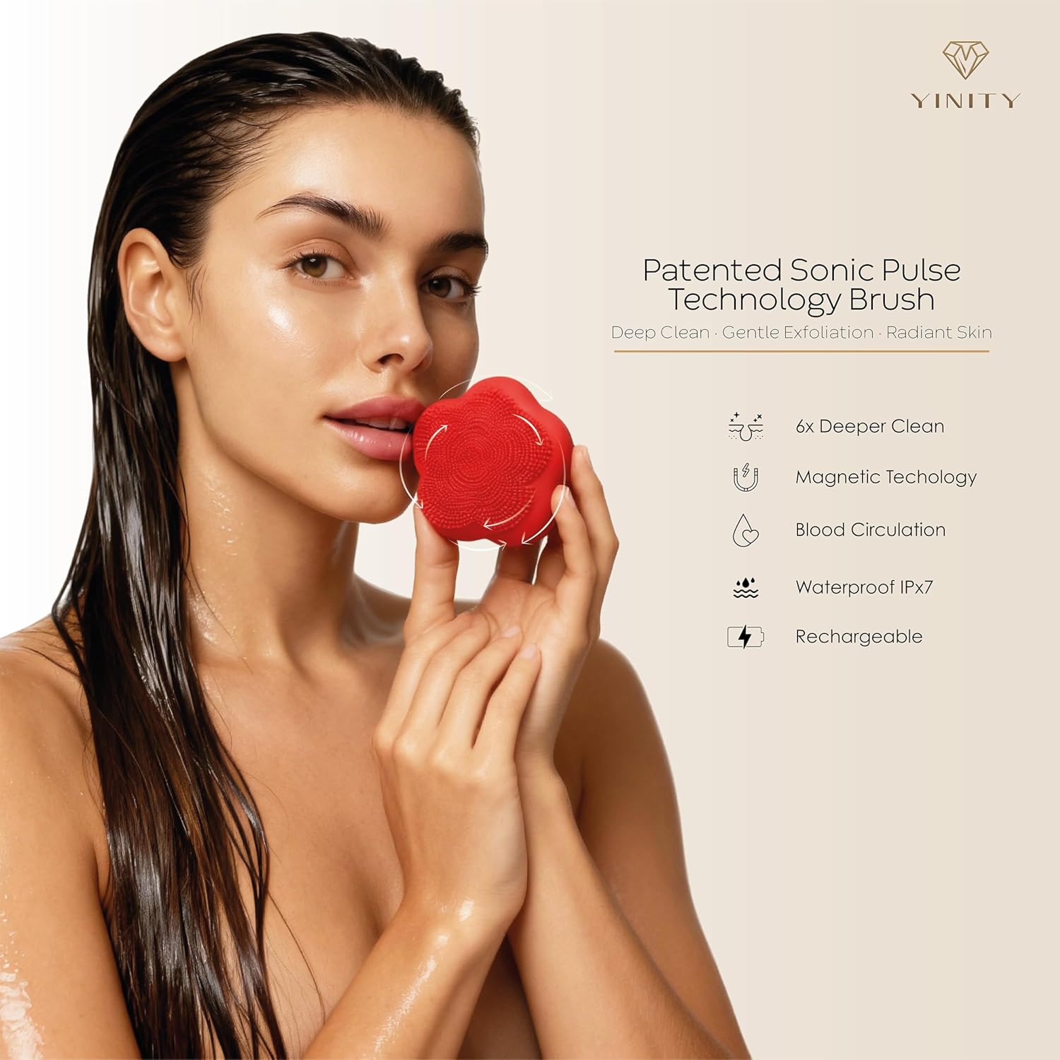 Luxury Anti-Aging Skincare Gift Set – 6-Step Facial Routine + Patented Sonic Face Cleansing Brush | Retinol, Vitamin C, Collagen, Snail Mucin, Active Charcoal | Perfect Premium Gift for Women - Image 6