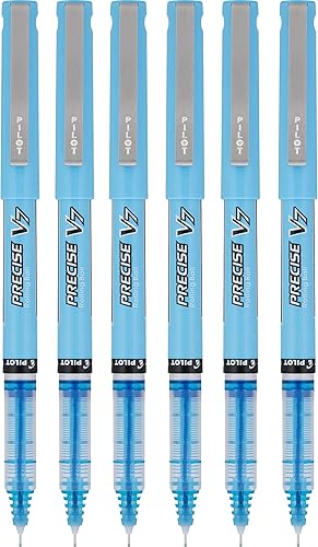 PILOT Precise V7 - Bolígrafo de bola rodante con tinta líquida, punta fina de 0.028in, colección Harmony Color, paquete de 6 (Periwinkle)