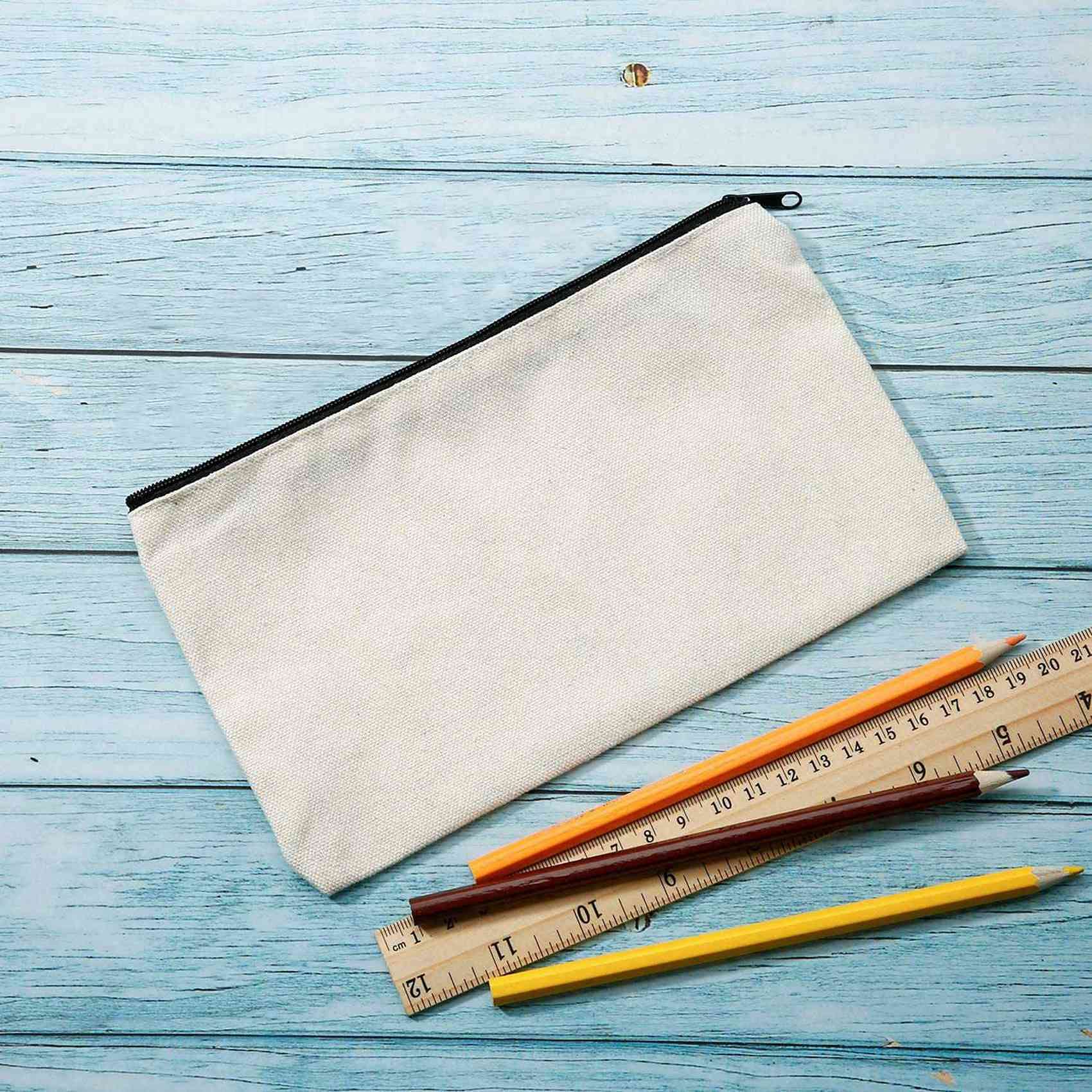 80 bolsas de lona con cremallera para lápices, bolsa de cosméticos en , bolsa de manualidades, 40 piezas beige y 40 piezas negras, Beige y negro, moderno