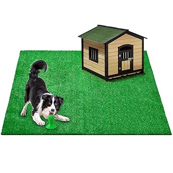 CooZero Artificial Grass, Large Artificial Turf 6.5FTx6.5FT, Synthetic Grass Mat Training Pad for Small/Medium/Large Dogs, Fake Grass Rug with Drainage Holes, Indoor Outdoor Rug Patio Lawn Decoration
