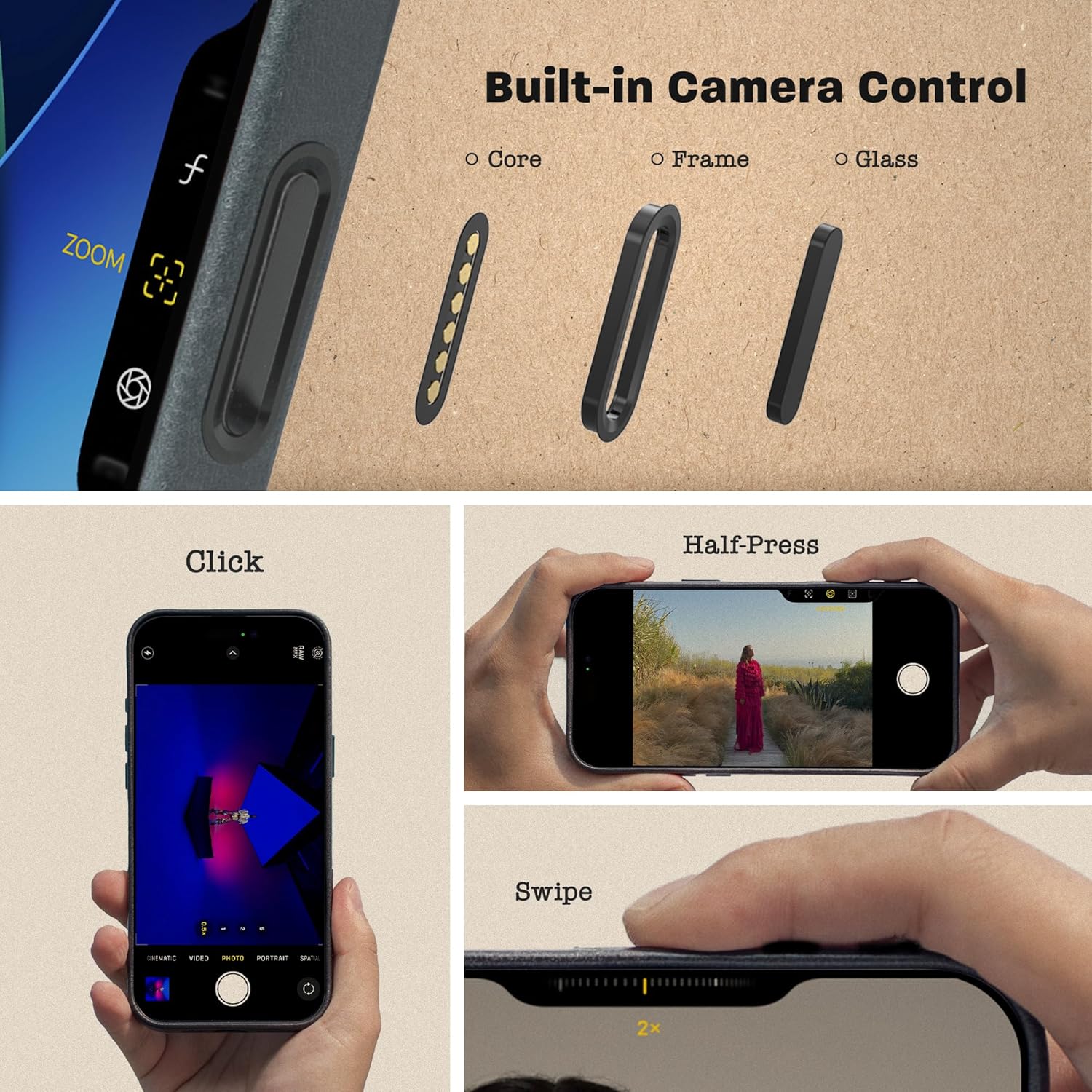 Handcrafted Premium Italian Leather Case for iPhone 17 Pro - [Built-in Camera Control] - Compatible with Magsafe - Two-Tone Effect with Unique Patina Over Time - Mist Blue - Image 3