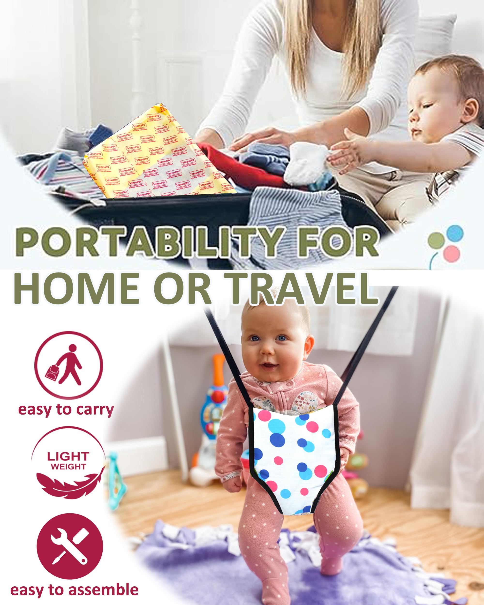 Vparents 2 in 1 Toddler Jumper Cum Baby Walking Harness Function, Fun Activity for 6-12 Months Infant Preemiee (Blue) 3