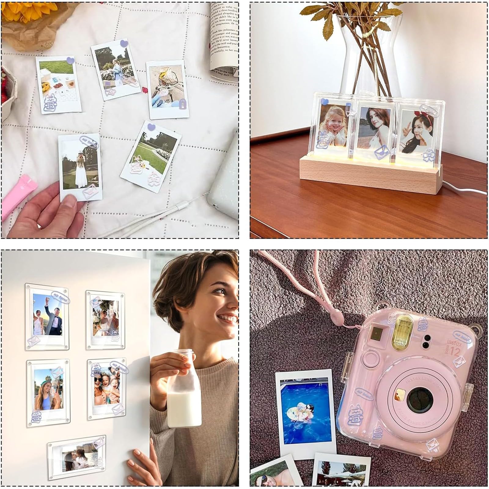 30 Pcs Foto-Bordürenaufkleber Film Fotorahmen Aufkleber Schöne Mini-Fotofilm-Aufkleber Spaß Sticker 3 Zoll Kompatibel mit Fujifilm Instax Mini Film 12/11/9/8/7s/70/40/50s/90 Evo Sofortbildfilm