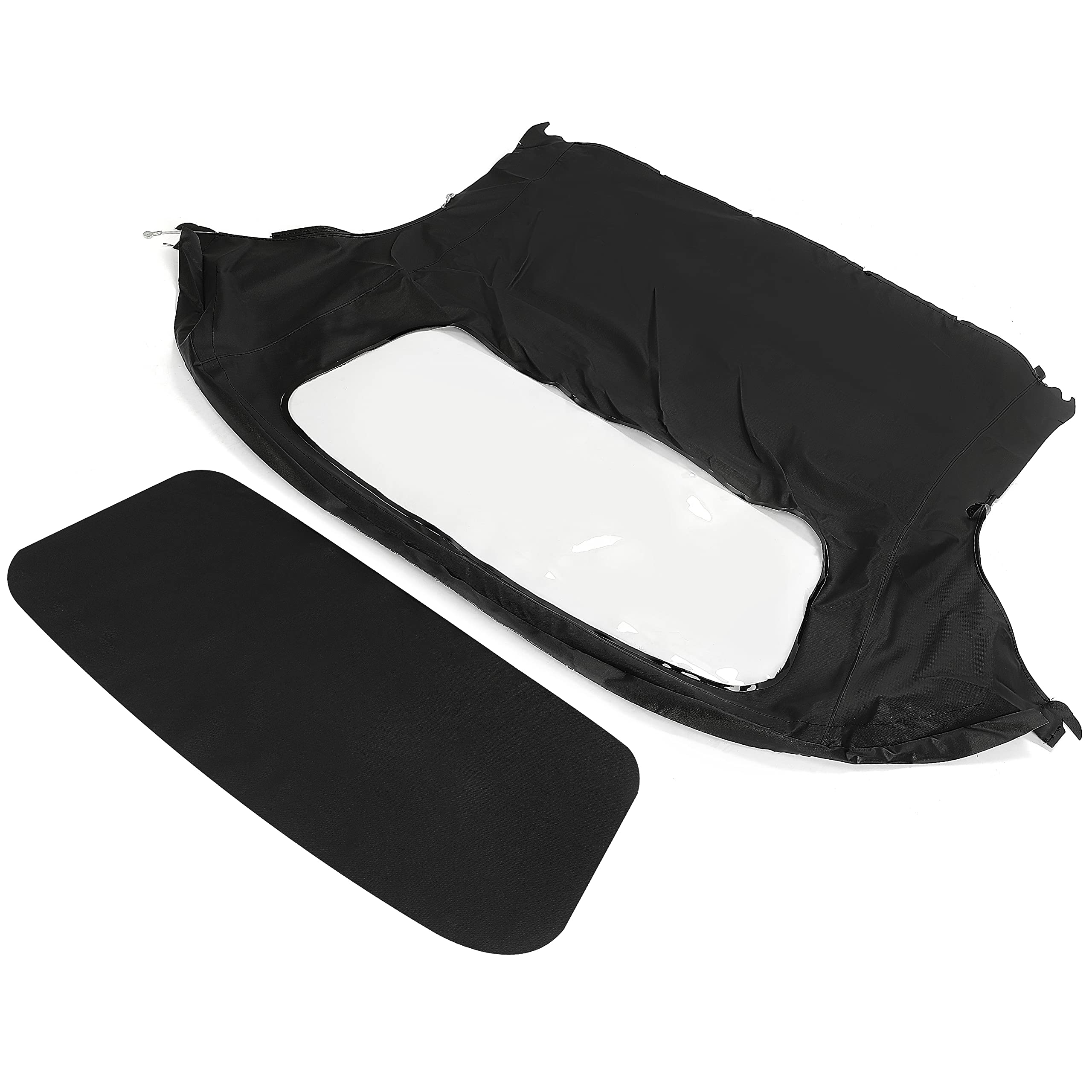 HECASA Cabrio Soft Top kompatibel mit 1997–2002 Porsche Boxster & Boxster S 986 2-Türer mit klarem Kunststofffenster, schwarzes Cabrio Premium Segeltuch Vinyl