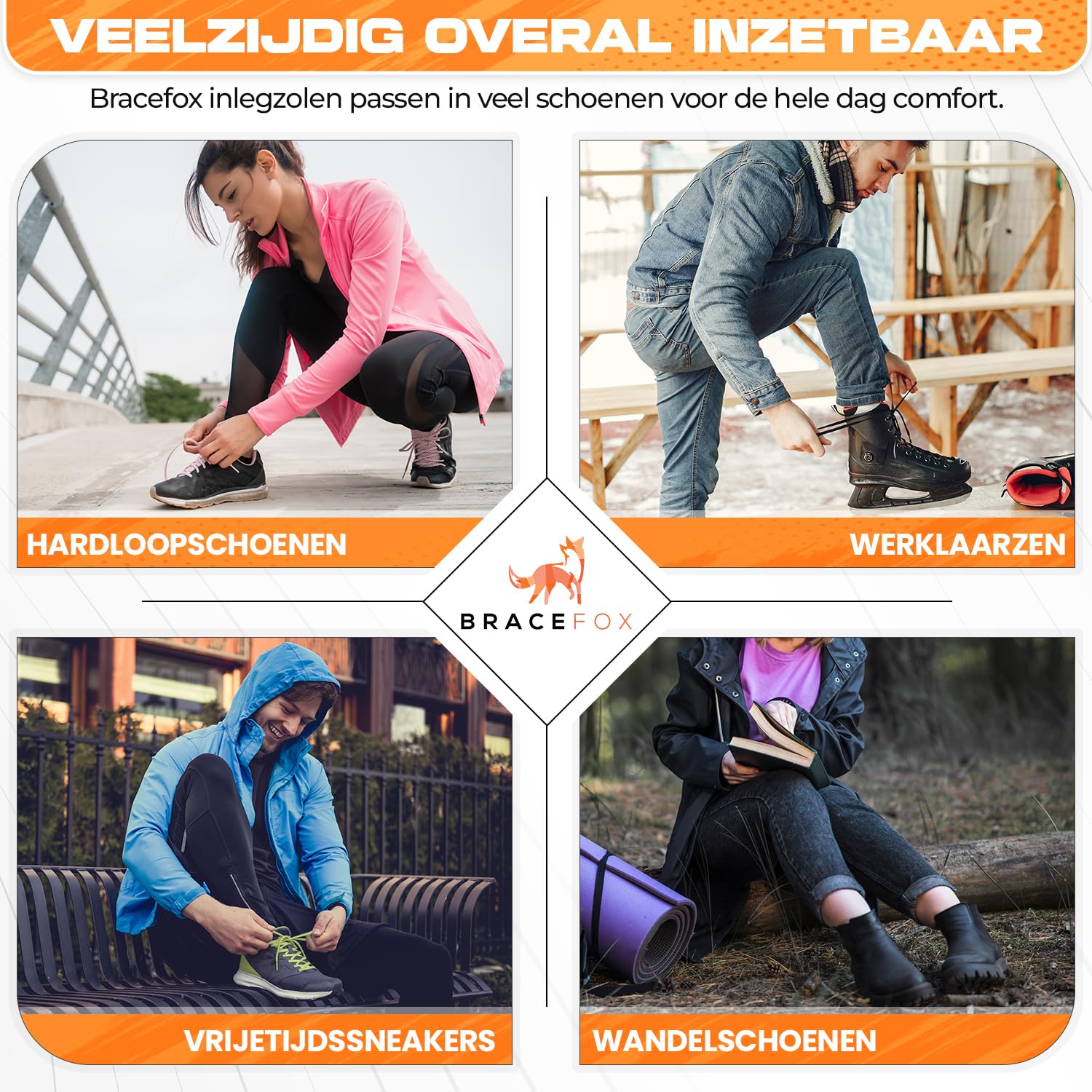 Bracefox® Orthopedische Inlegzolen 'ErgoSole' | Professionele Inlegzool Bracefox® Orthopedische Inlegzolen 'ErgoSole' | Professionele Inlegzool