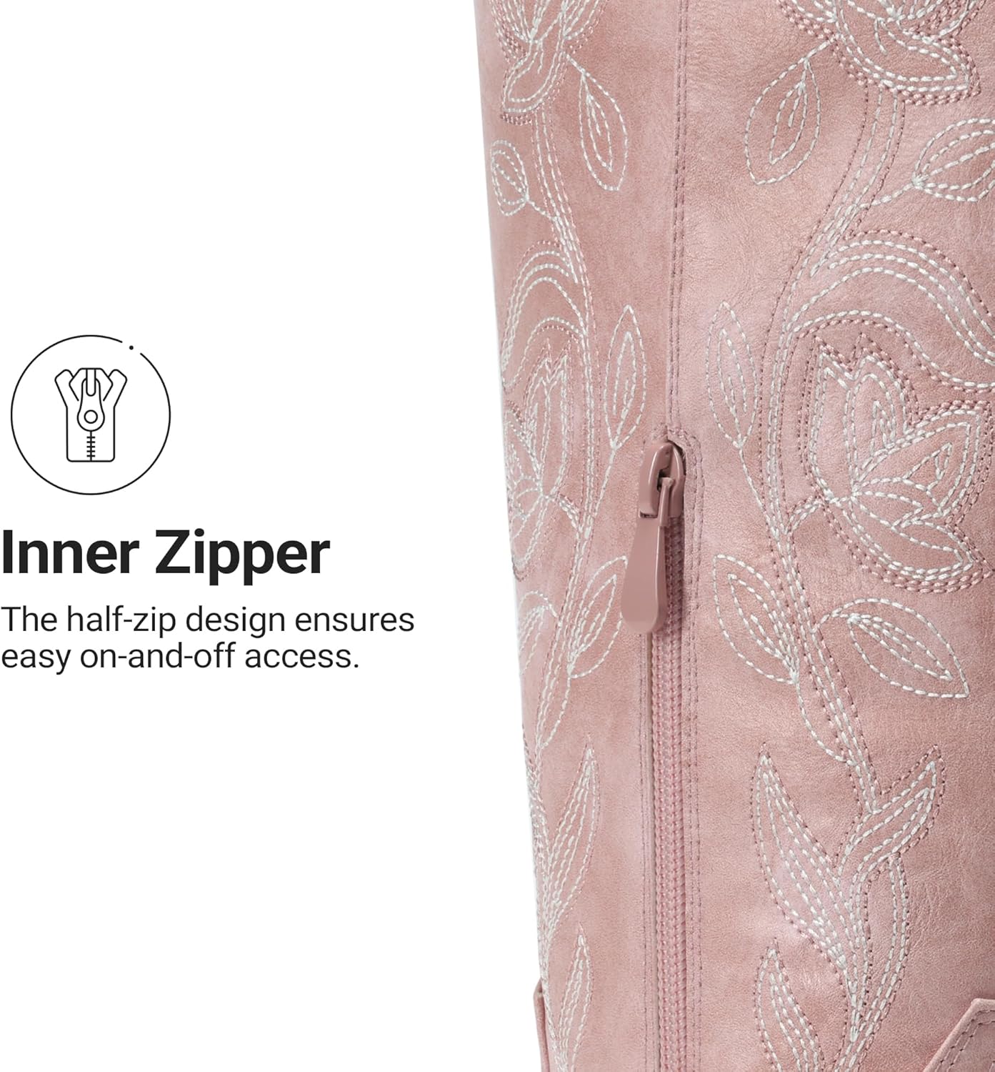 DREAM PAIRS Womens Cowboy Boots Western Comfortable Chunky Heel Square Toe Embroidered Cowgirl Knee High Boots - Image 8