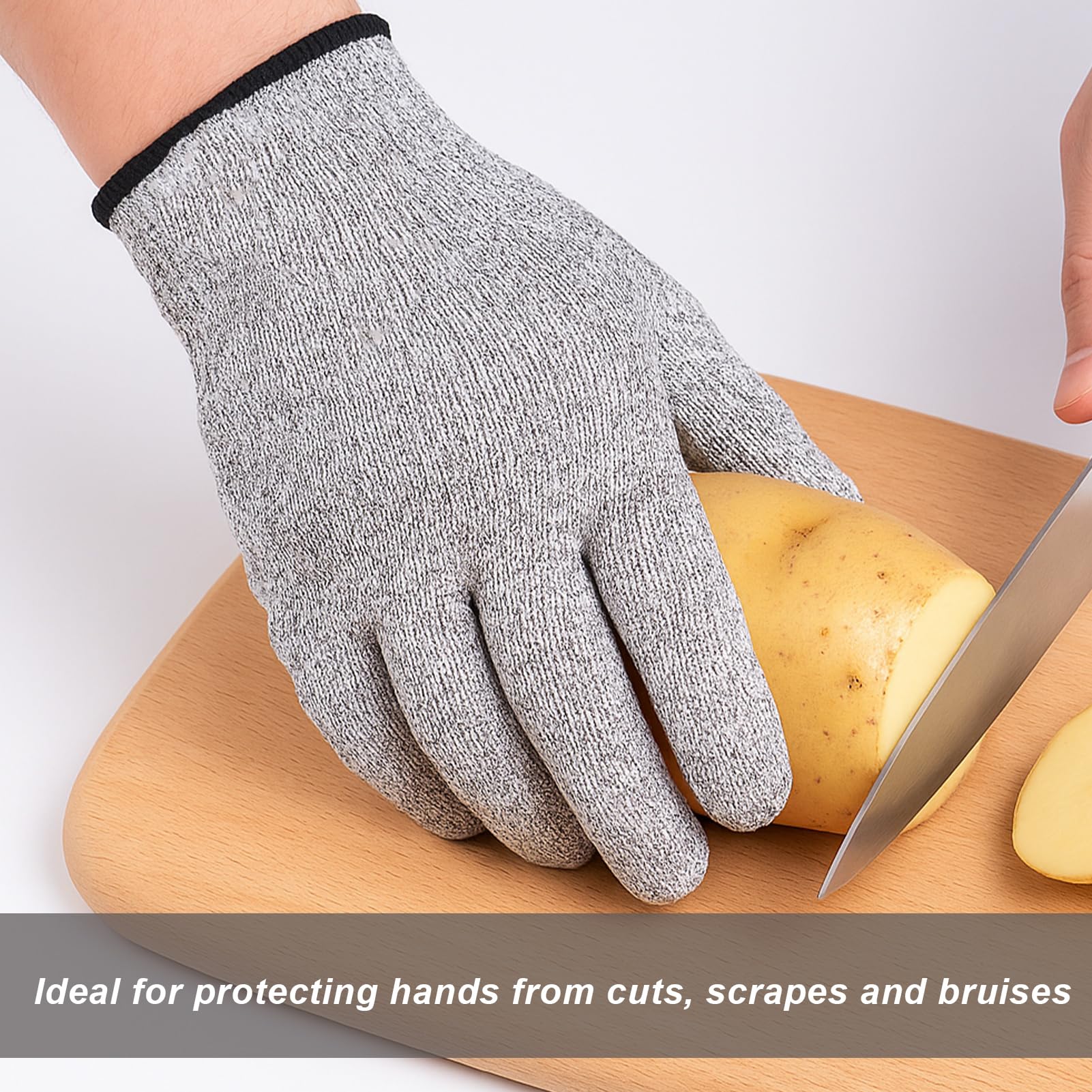 2 Paire Gants Anti Coupure,Confort Gants De Travail Extensibles,Gants De Travail,Pour Cuisine Huitre Viande Couper Et éplucher Sculpture Jardinage (M, Adultes)