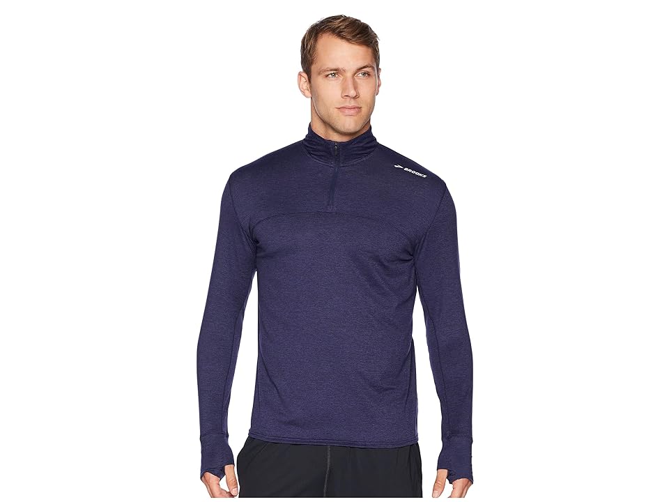 

Brooks Dash 1/2 Zip (Heather Navy) Men's Long Sleeve Pullover