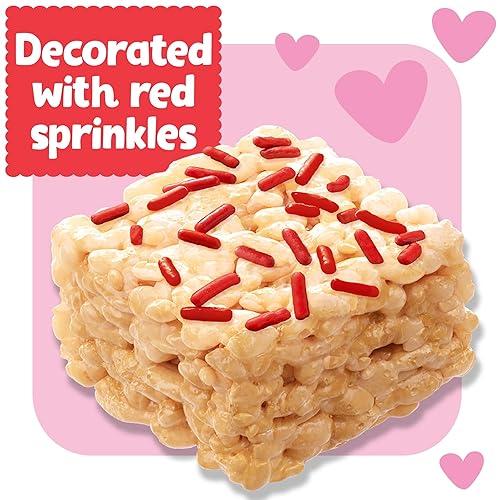 Miniatura 5 de Rice Krispies Treats Mini barras de cereales de malvavisco, aperitivos para niños, aperitivos para el día de San Valentín, originales con chispas