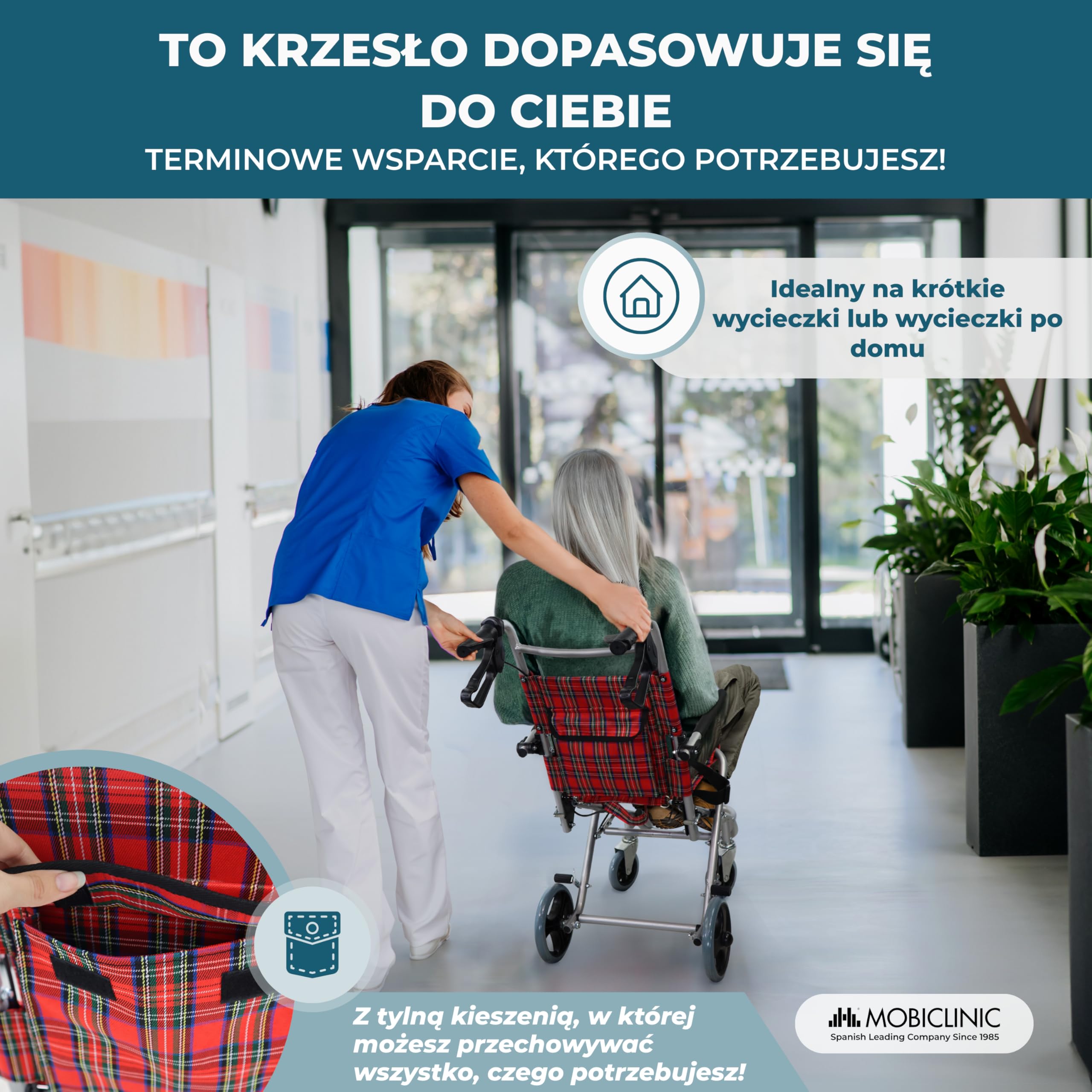 Mobiclinic®, Wózek inwalidzki tranzytowy dla osób starszych, Modell neptuno, Aluminium, Składany, Składany podnóżek i podłokietniki, Siedzisko, Ultralekki, Hamulce na uchwytach, Czarny