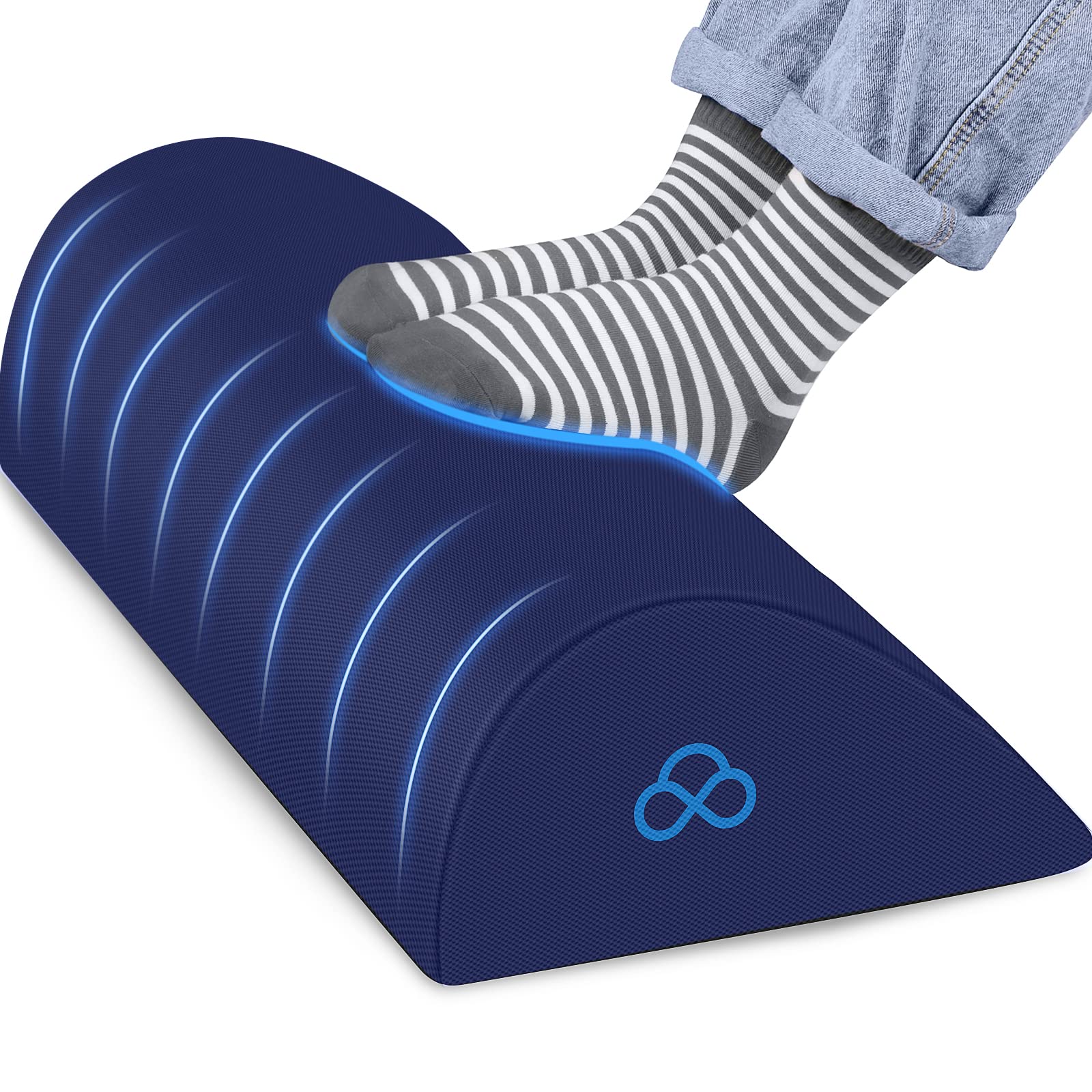 Foot Rest Ergonomic Pillow for Under Desk at Work, Blue/X-Large
