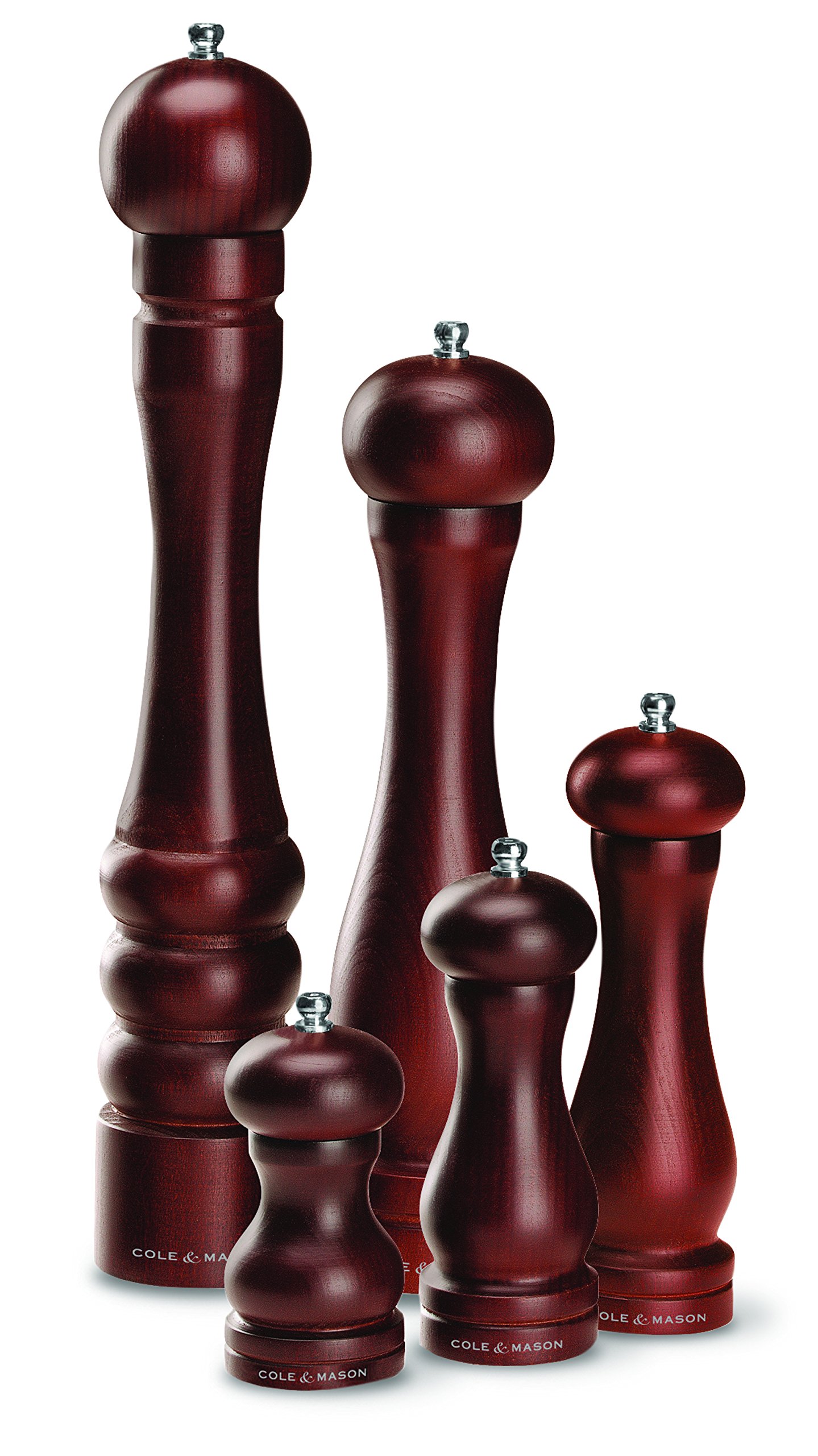Cole & Mason Forest Capstan Moulin a Poivre, Broyeur de Poivre, Bois Foncé, Mouture Réglable, Bois de Hêtre Teinté, 315mm, Comprend 1 x Moulin, HB1244P
