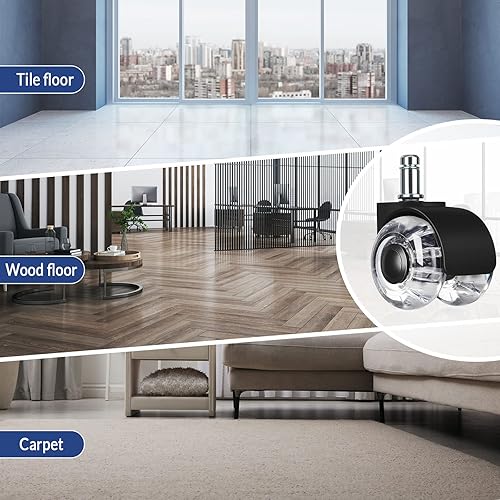 Miniatura 5 de BBTO 20 ruedas de repuesto para sillas de oficina, ruedas giratorias de 2 pulgadas, ruedas giratorias resistentes para sillas de escritorio, ruedas