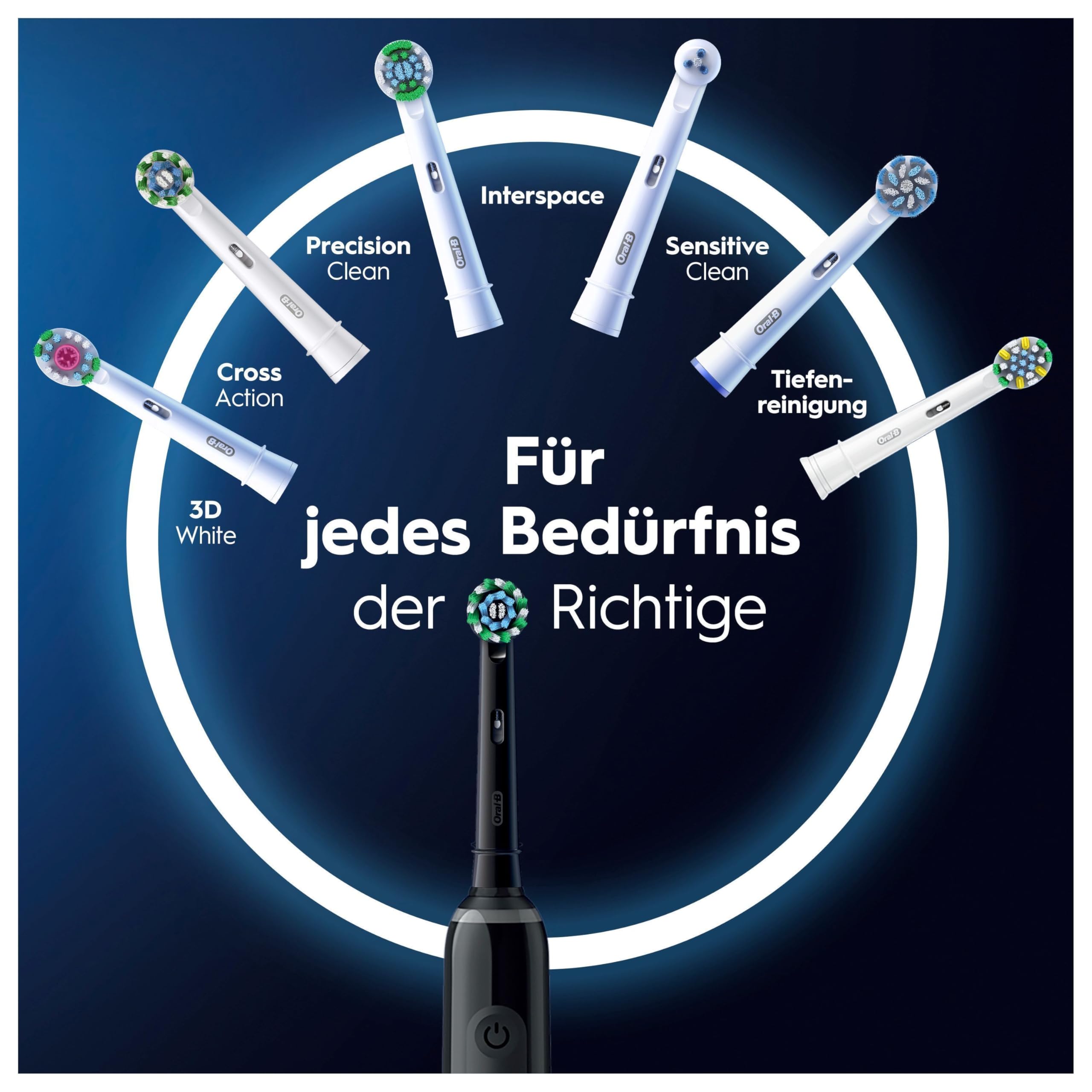 Oral-B PRO 3 series 3 Elektrische Zahnbürste/Electric Toothbrush,2 Sensitive Clean Aufsteckbürsten,3 Putzmodi und visuelle 360° Andruckkontrolle für Zahnpflege, Geschenk Mann/Frau, schwarz, 1 stück