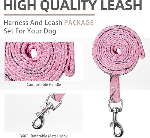 Miniatura 7 de Arnés para perros pequeño de malla suave con correa  Chaleco básico acolchado a cuadros para gatitos, cachorros, mascotas pequeñas