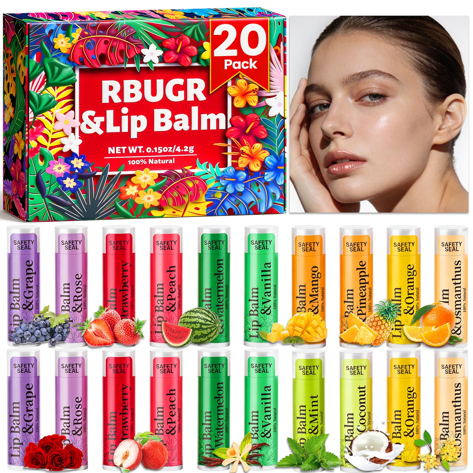 Amazon.com : RBUGR Lip Balm Bulk Lip Balms & Moisturizers 20 Pack