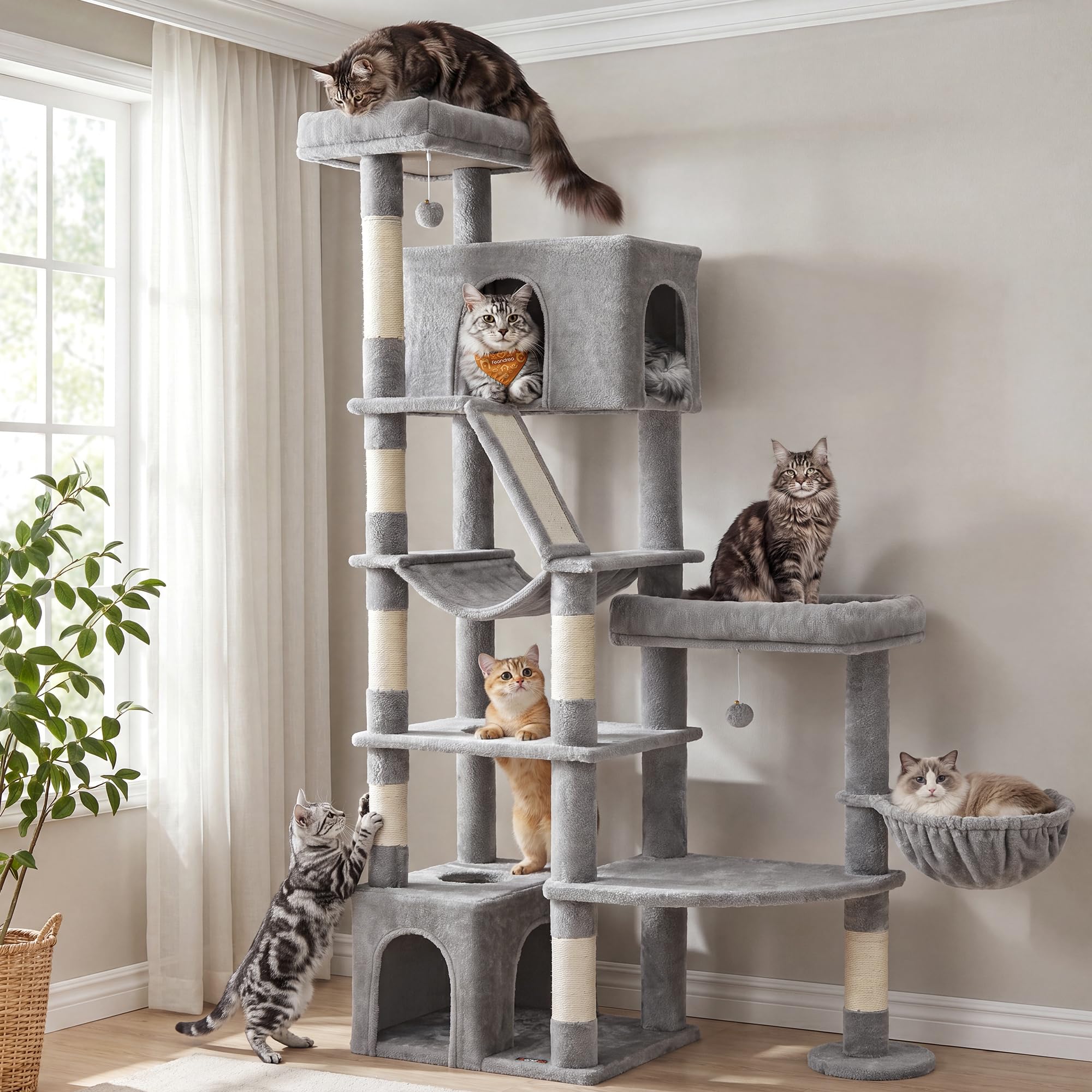 Feandrea 74.1-Inch Cat Tree Tower