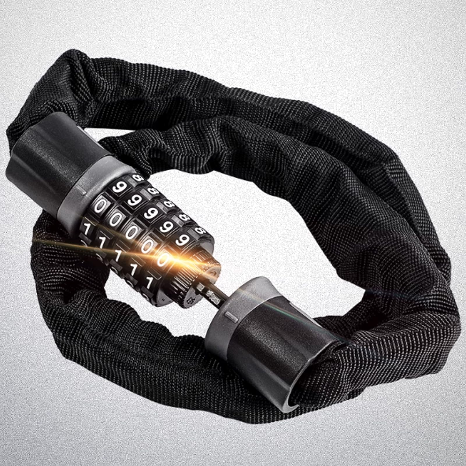 KRILLIQ Bloqueo antirrobo Accesorios portátiles para Bicicleta, candado de Cadena con contraseña antirrobo, candado para Rueda de Motocicleta, Moto de Cross y Scooter Motocicleta