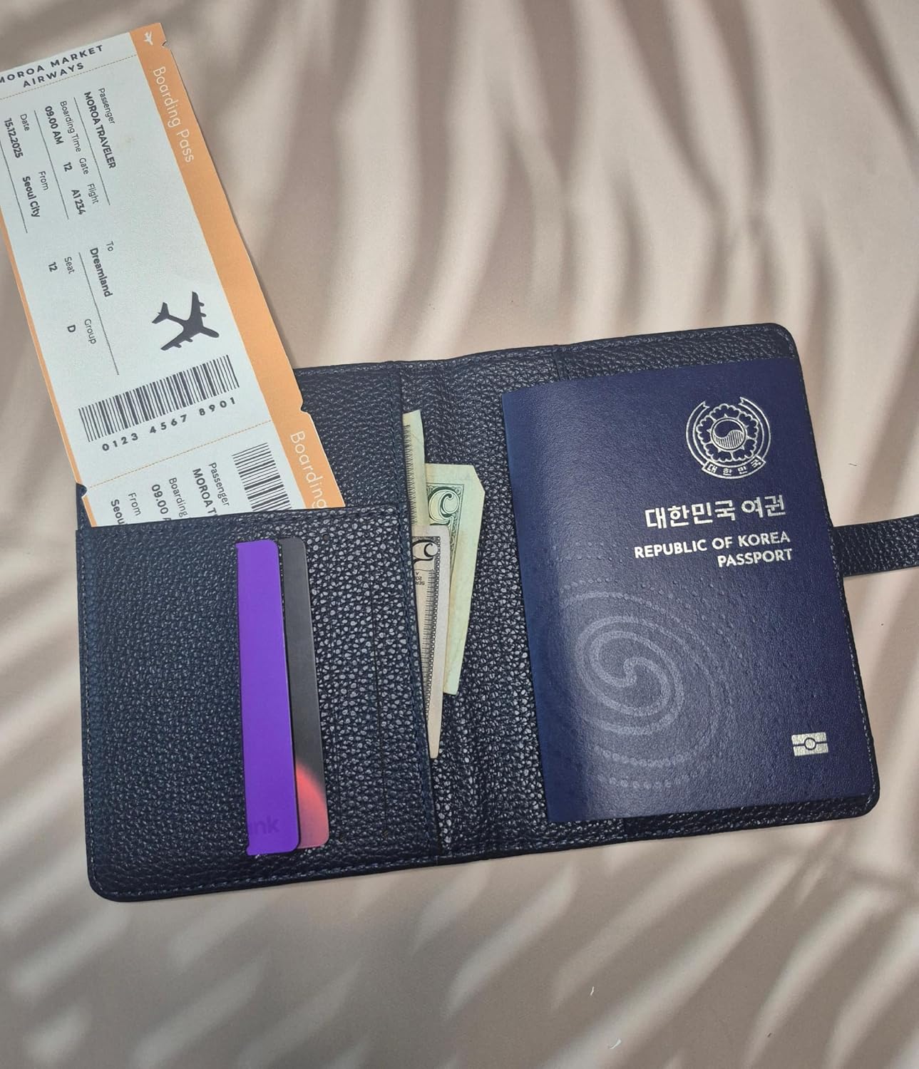 Moroa market Passport Holder for Travel – RFID Blocking Wallet, Slim Travel Essentials Organizer with Magnetic Strap, Boarding Pass Pocket & Easy-Access Slots, Cruise Accessories Gift for Men & Women