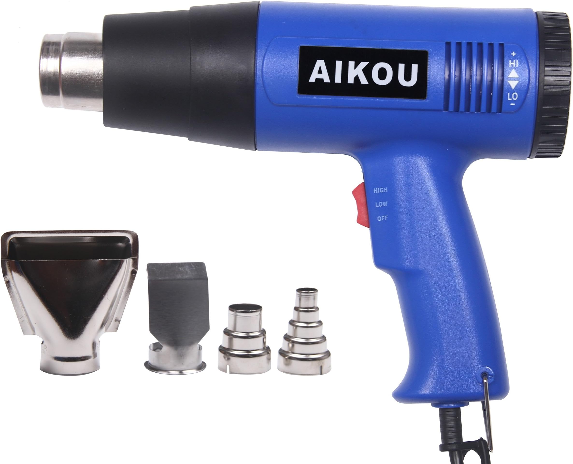 Heat Gun with 50โ~600โ Adjustable Temperature and Air Flow Settings๏ผProfessional 1800W Hot air Gun for Stripping Paint,Shrinking PVC,Cleaning Grill, Bending or Soldering Pipes(Blue)