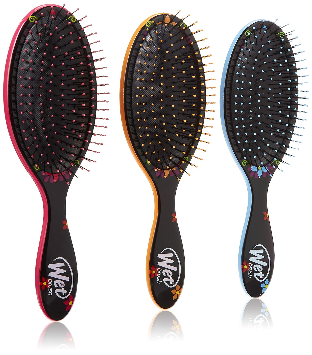 Wet Brush Original Detangler Hair Brush - Sugar Skulls Trio - Exclusive Ultra-soft IntelliFlex Bristles - Glide Through Tangles With Ease For All Hair Types - For Women, Men, Wet And Dry Hair
