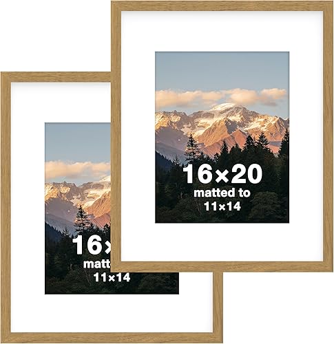 Vista 56 de FrameWorks Paquete de 2 portarretratos de 12 x 16 pulgadas con mate a 8 x 12 pulgadas, color negro, marco de fotos clásico de madera con vidrio