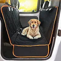 Doggie World Capa de assento de carro para cães - Carros, caminhões e SUVs, protetor completo de luxo, com abas laterais extras, aberturas de cinto de segurança - rede conversível para o seu animal de