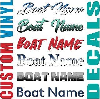 Custom Vinyl Boat Name Decal, Create Your Own Graphic Premium Marine Vinyl Lettering CTDP (Extra Long 18-24 Letters)