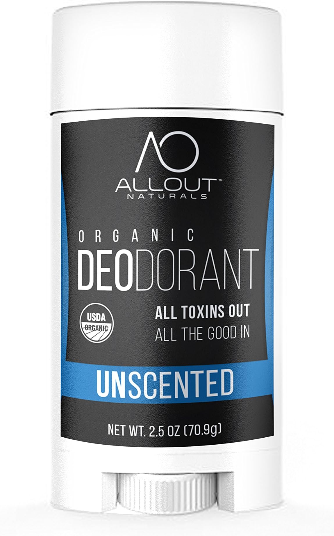 All Out Naturals Organic Deodorant, Best Natural Deodorant for Women and Men, For Sensitive Skin, Aluminum Free, Vegan, Non Toxic, 2.5 oz Stick (Unscented)