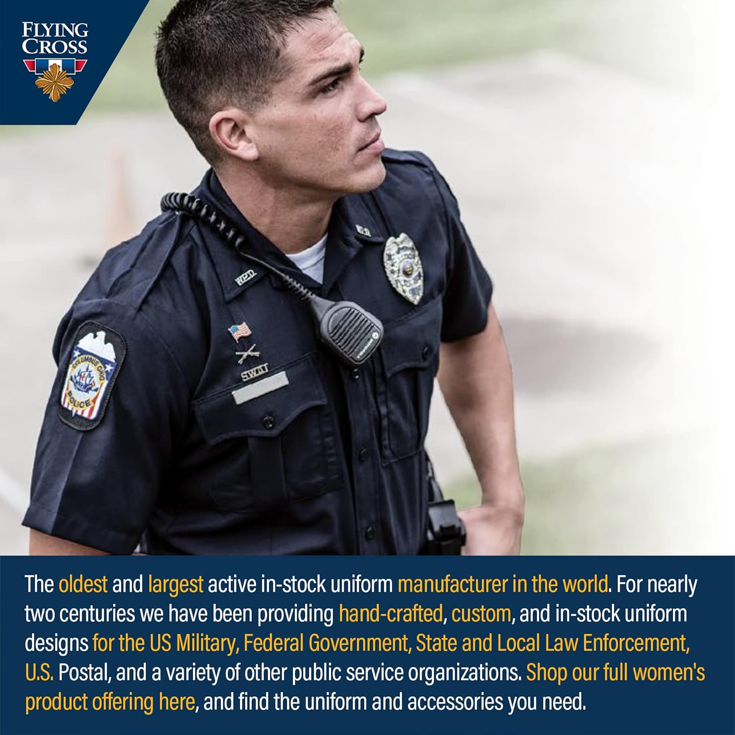 Flying Cross Mens Police Officer Gear Tactical Shirts Law Enforcement Uniform Moisture Wicking Long Sleeve with Zip - Image 6