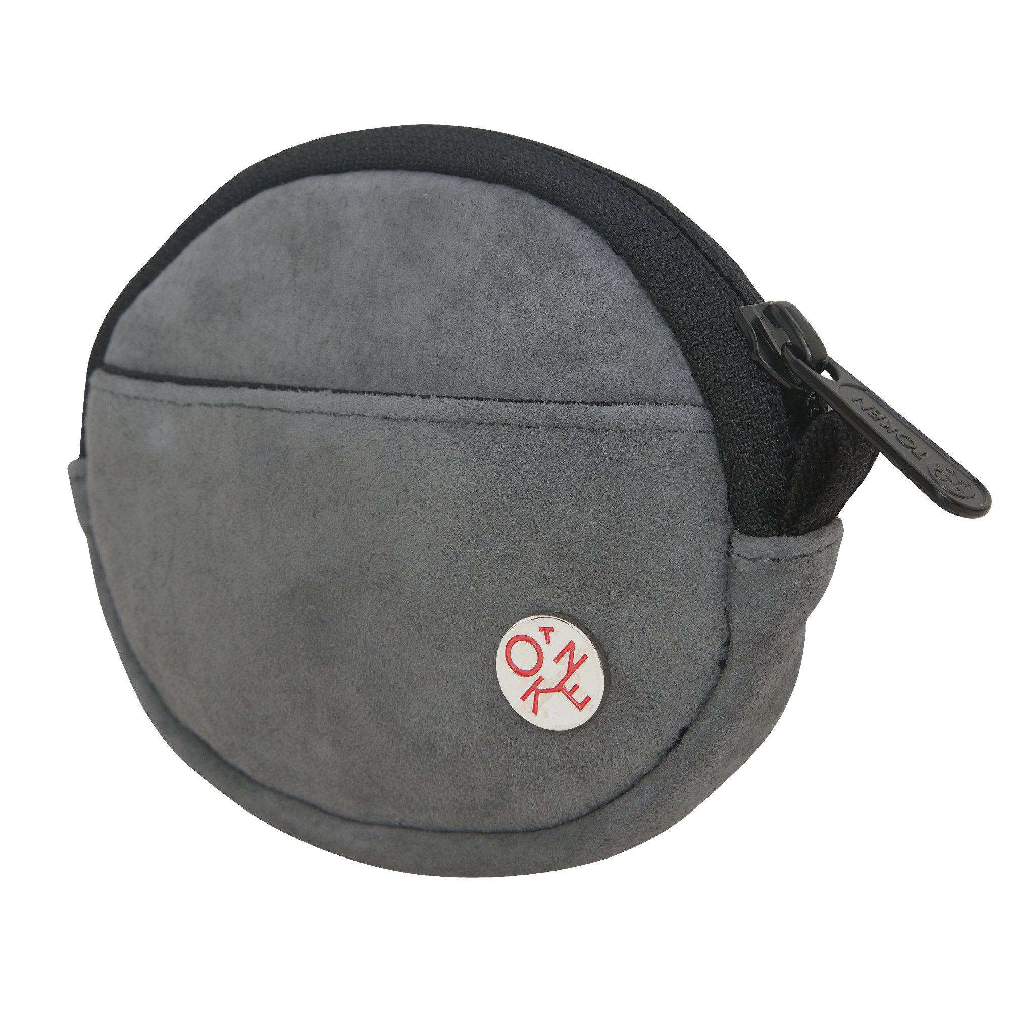 Token Bags Suede Coin Purse, Grey, One Size