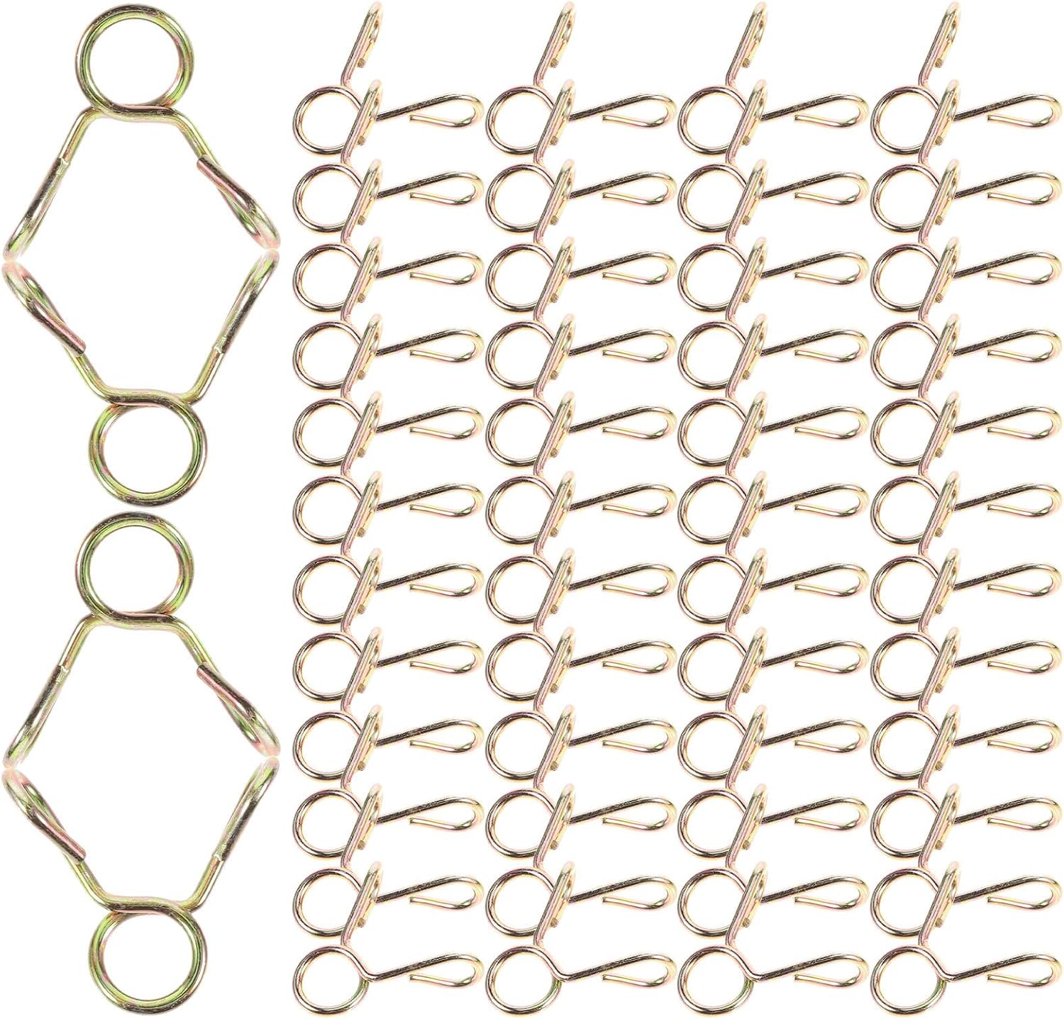 100pcs 5mm Spring Hose Clamps Zinc Plated Small Line Clamps for Washing Machine Water Pipes Industrial Plumbing Clips