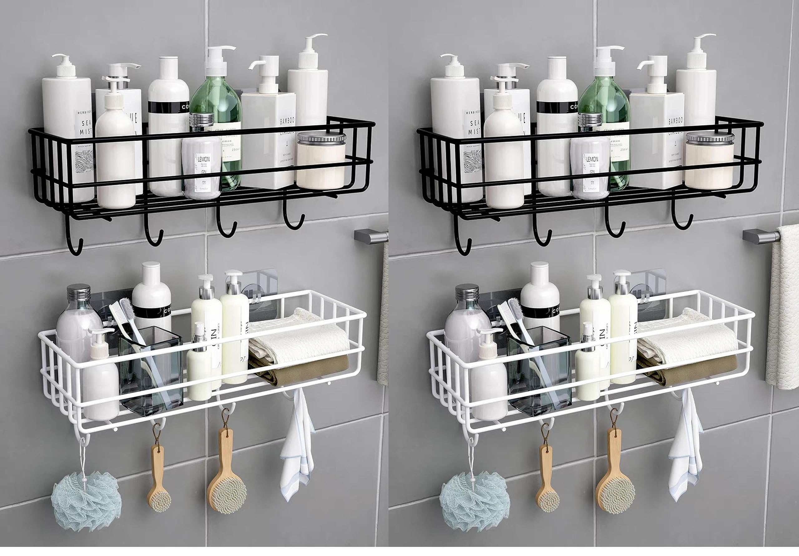 Oslen Self Adhesive Sticker Support Without Drilling Bathroom Rack.Bathroom Accessories,Bathroom Shelf Organizer, Wall Mounted Shelf,Bathroom Storage Racks (Multicolor) (4 Pack) (B0C42YMCVL) Amazon Price History, Amazon Price Tracker