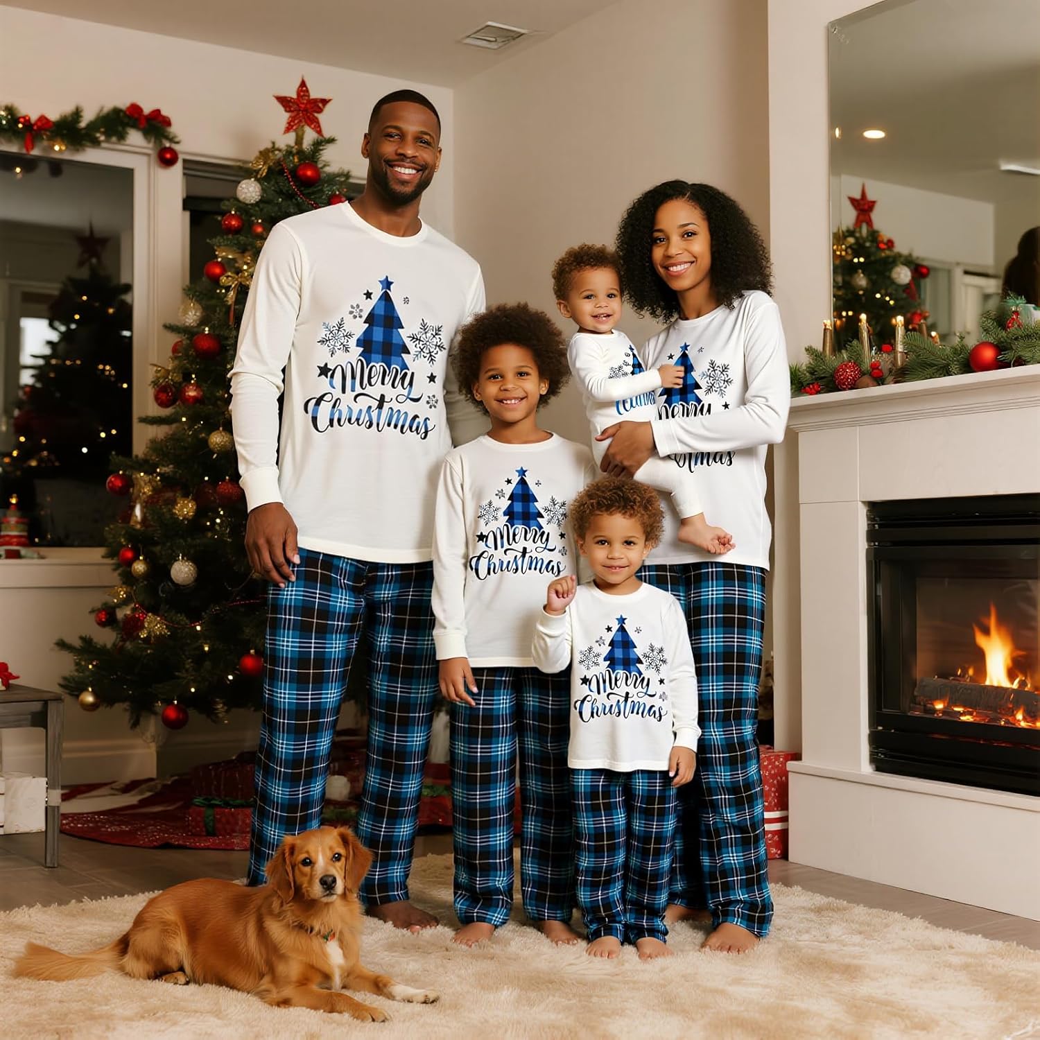 Feionusin Matching Family Christmas Pajamas Sets Family Xmas Pjs Set Matching Christmas Outfits Holiday Sleepwear Pajamas - Image 2