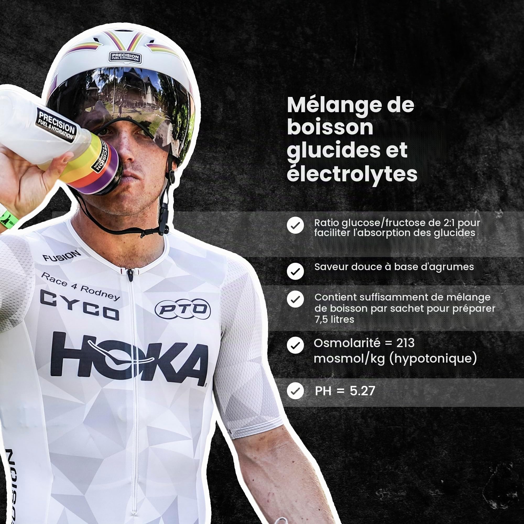 Precision Fuel Carb & Electrolytes Mélange en poudre pour boisson énergétique, 60 g glucides et 1000 mg sodium/L, vegan, goût agrumes, pour entraînements intensifs et sports d’endurance (lot de 2)