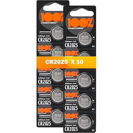 CR2025 Batteria 3V Lithium Battery 2025 Batteria a Bottone Confezione da 10 CR2025 Batteria 3V Lithium Battery 2025 Batteria a Bottone Confezione da 10