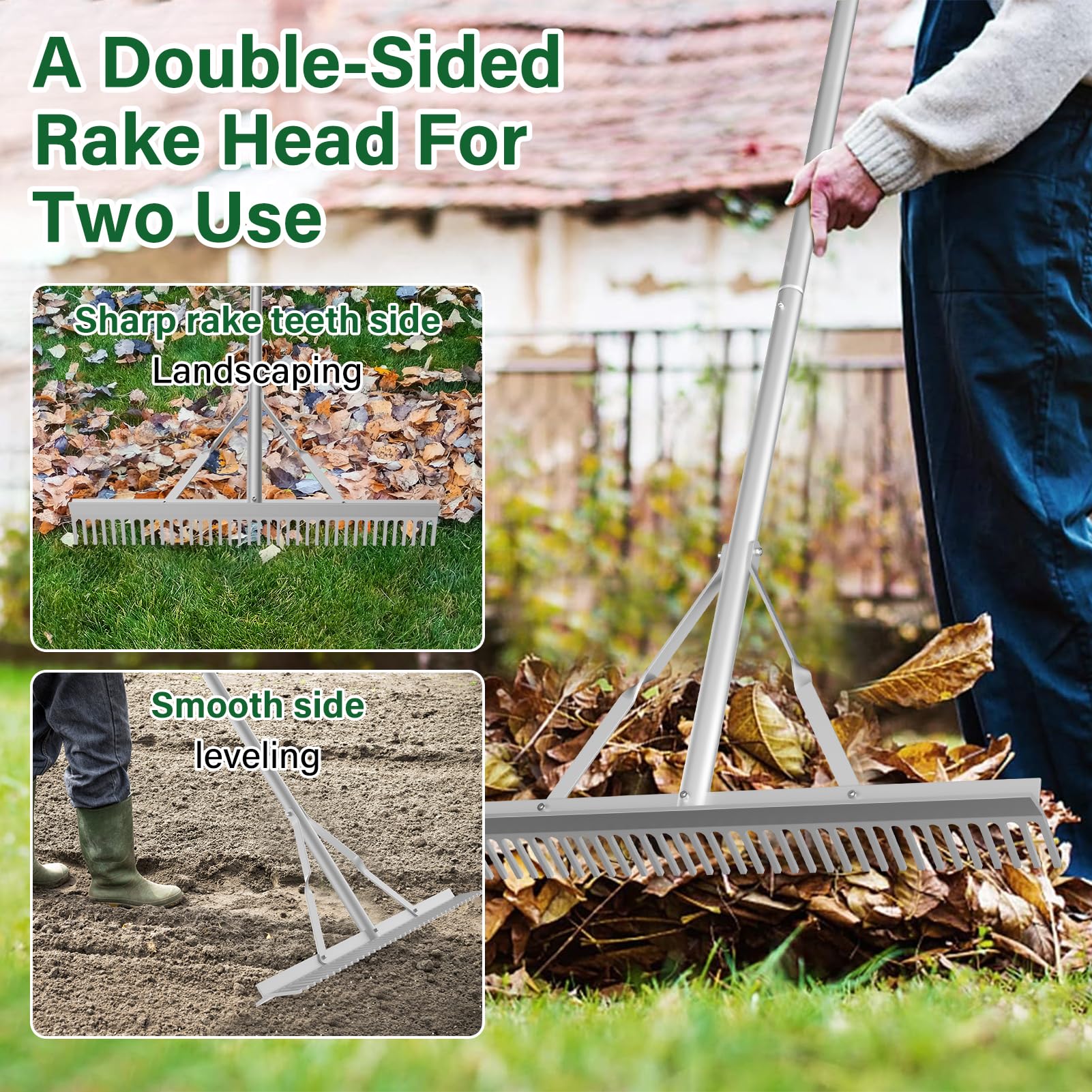 Snapklik.com : Aluminum Landscape Rake,Landscape Rake 24
