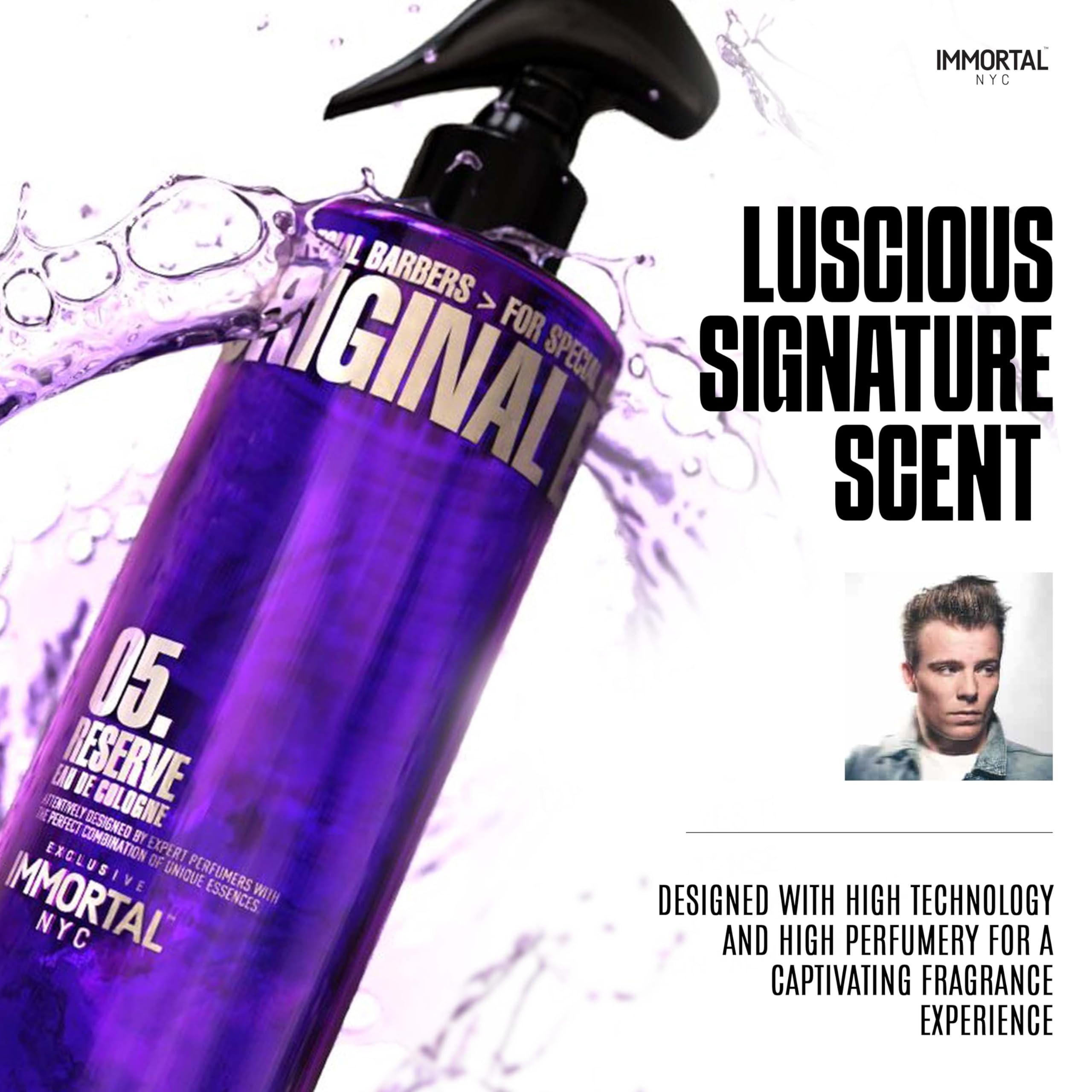 Immortal NYC Reserve 05, After Shave Spray Body/Face Men's Cologne, 17 oz - Exclusive Barbers - Softens Skin - Refreshes/disinfects and Relieves Face and Skin - Moisturizing Formula After Shaving thumbnail 4
