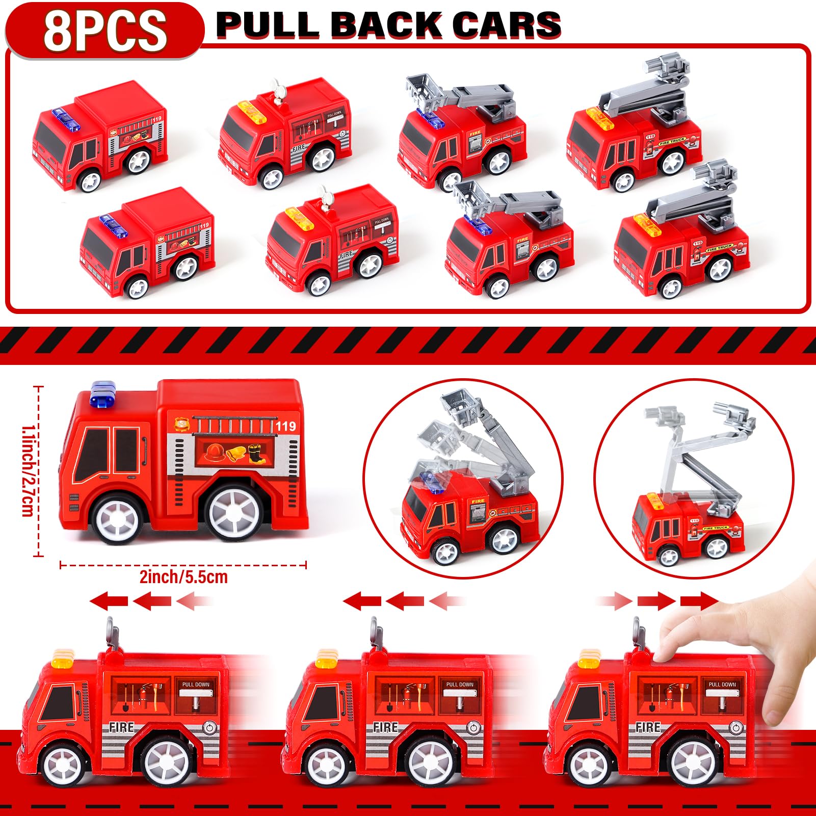 Sacchetti Regalo per Pompiere, 12 Pezzi Fire Man Party Loot Bags, Sacchetti Regalo Compleanno Bambini, Bomboniere Festa Pompieri, Ideali per Feste e Compleanni a Tema