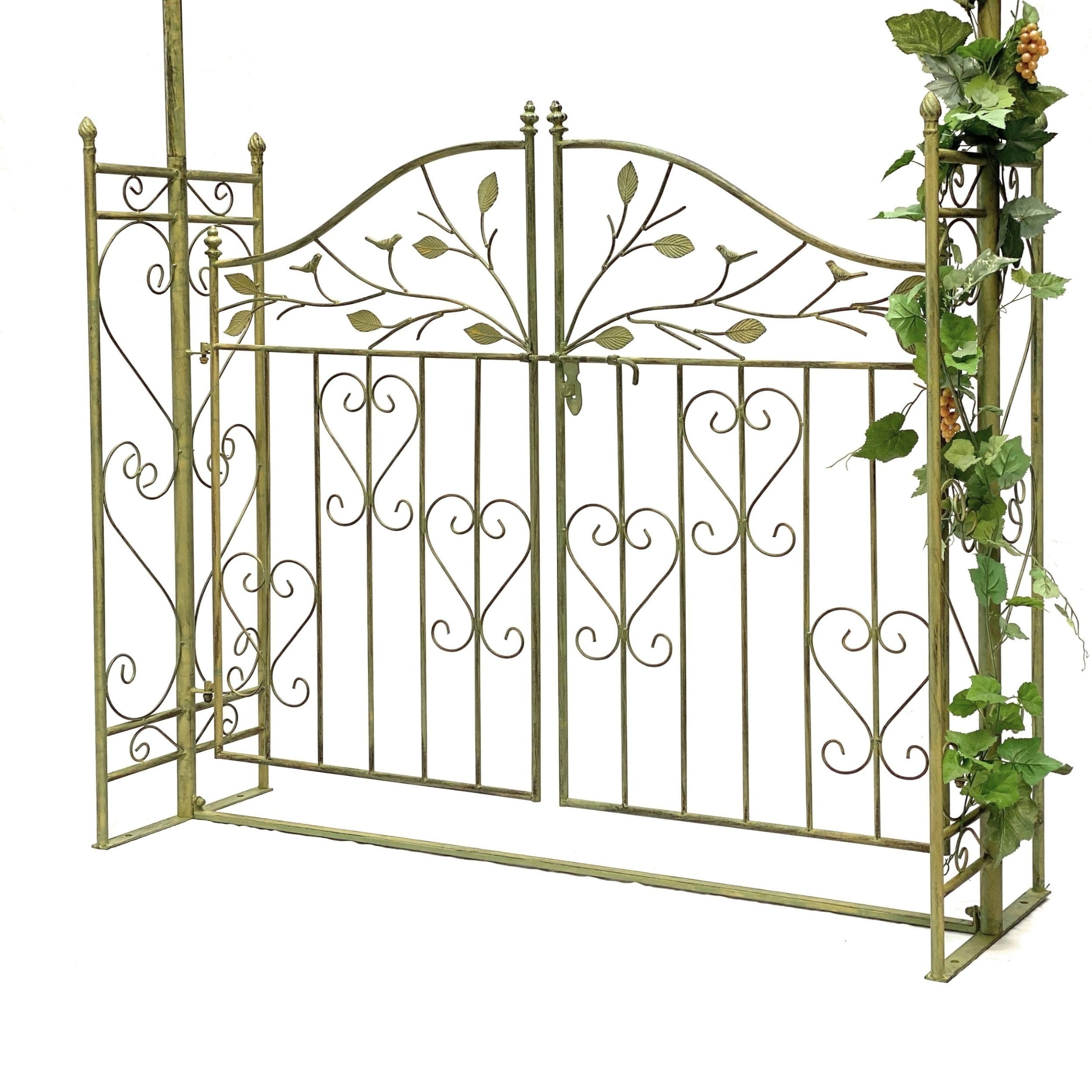 DanDiBo Arche de rose avec porte en métal stable - 130 cm de large - 93997 - Arche de jardin - Arche ronde - Arche de plantation massive - Résistant aux intempéries