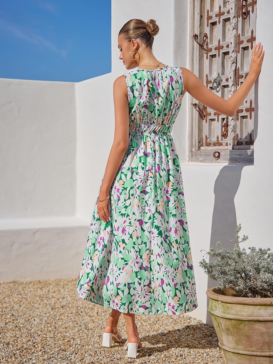 Women's Sleeveless Floral Maxi Dress 2026 Sundresses Spring Summer Wedding Guest - Image 7