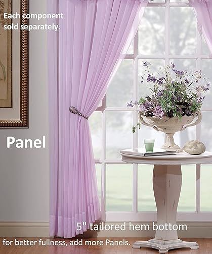 Vista 685 de Today's Curtain - Cortina Emelia de gasa original, panel de 84 pulgadas, negro, 60 pulgadas de ancho x 84 pulgadas de largo