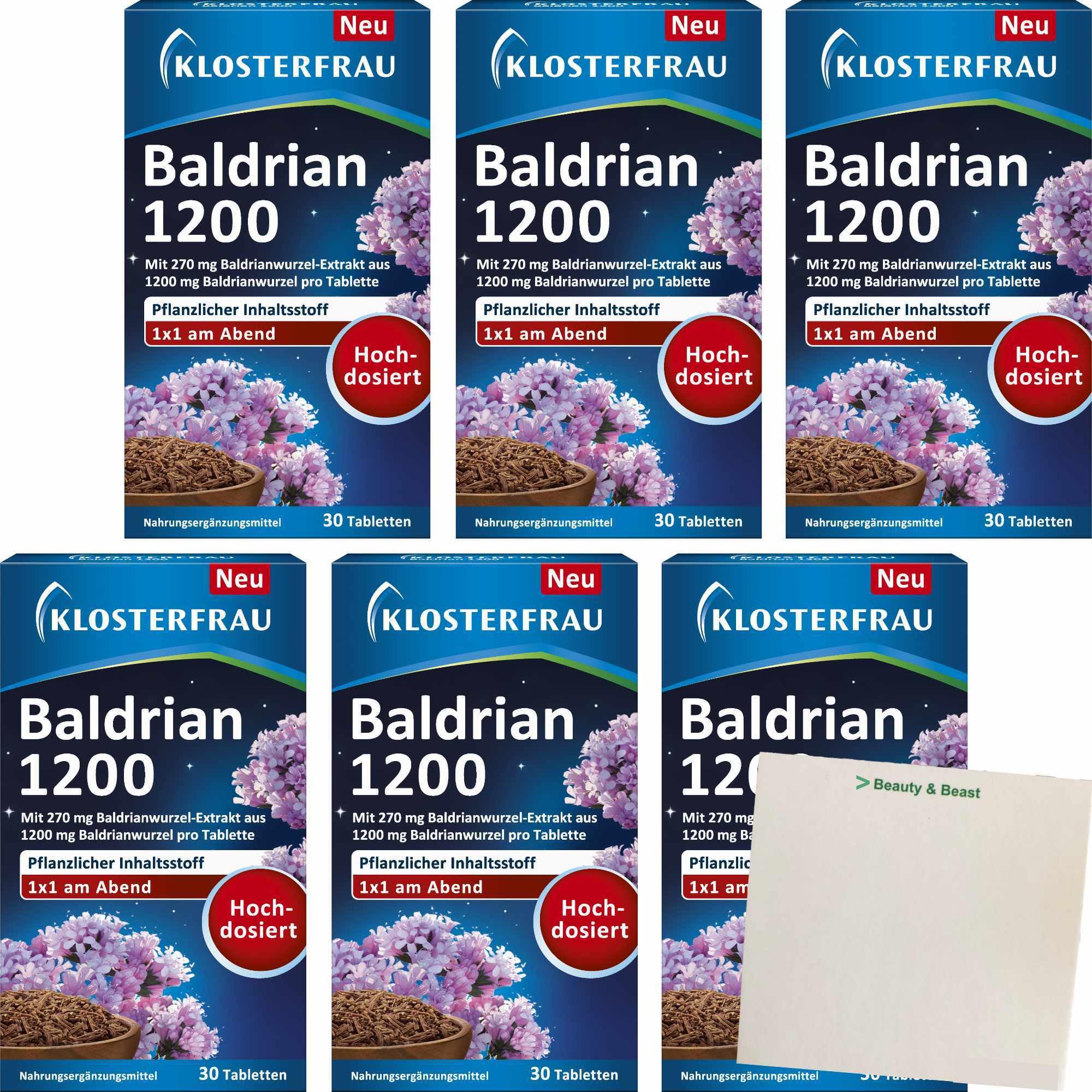 usy Lot de 6 paquets de 30 dragées pour femme monastique Valériane 1200 + bloc usy