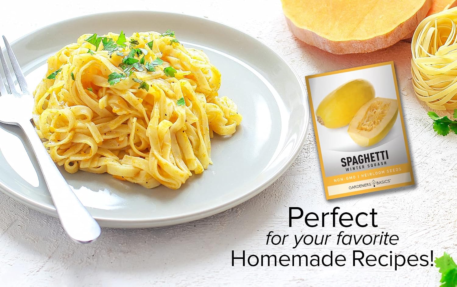 Spaghetti Squash Seeds for Planting - Winter Squash Heirloom, Non-GMO Vegetable Squash Variety- 3 Grams Seeds Great for Summer Garden by Gardeners Basics