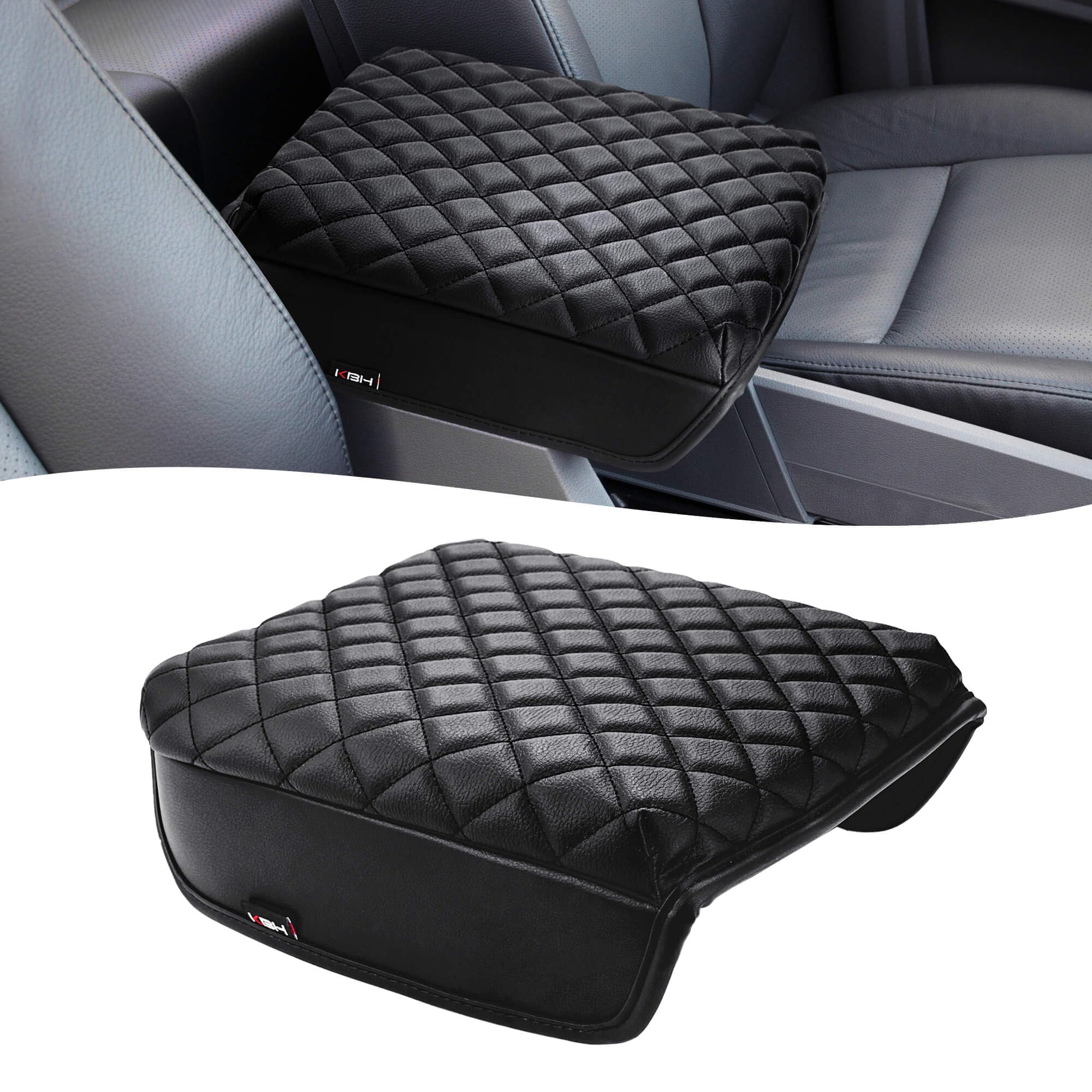 KBHAuto Center Console Armrest Covers for Honda Ridgeline 2006-2014, PU Leather Arm Rest Covering Middle Console Cushion Pad, Anti-Scratch, Interior Accessories, Black