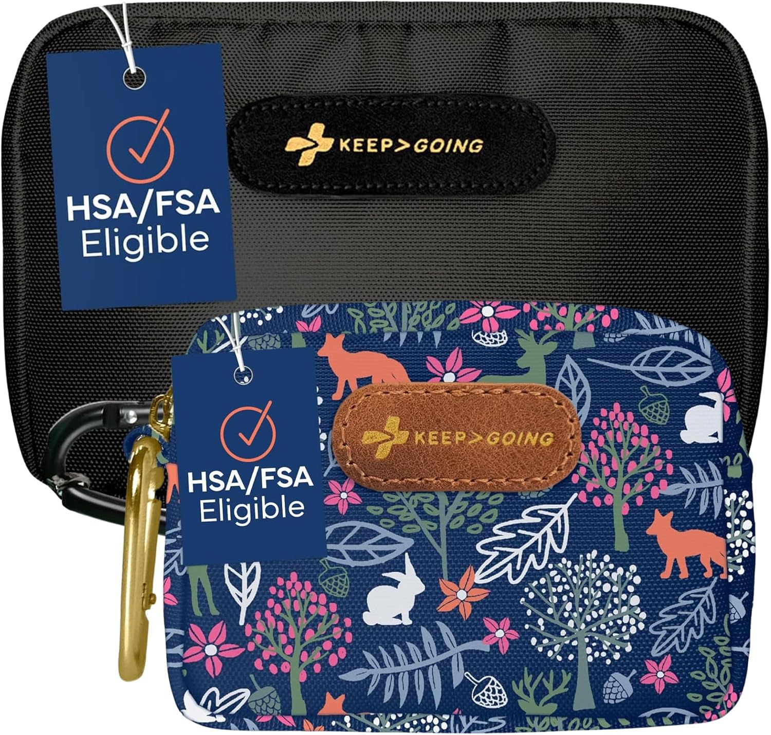 Keep Going Travel First Aid Kit Bundle of 2 Kits, First Aid Kit for Car, Home, Dorm, & Boat with Latex-Free Bandages – Travel Kit Bundle for Families