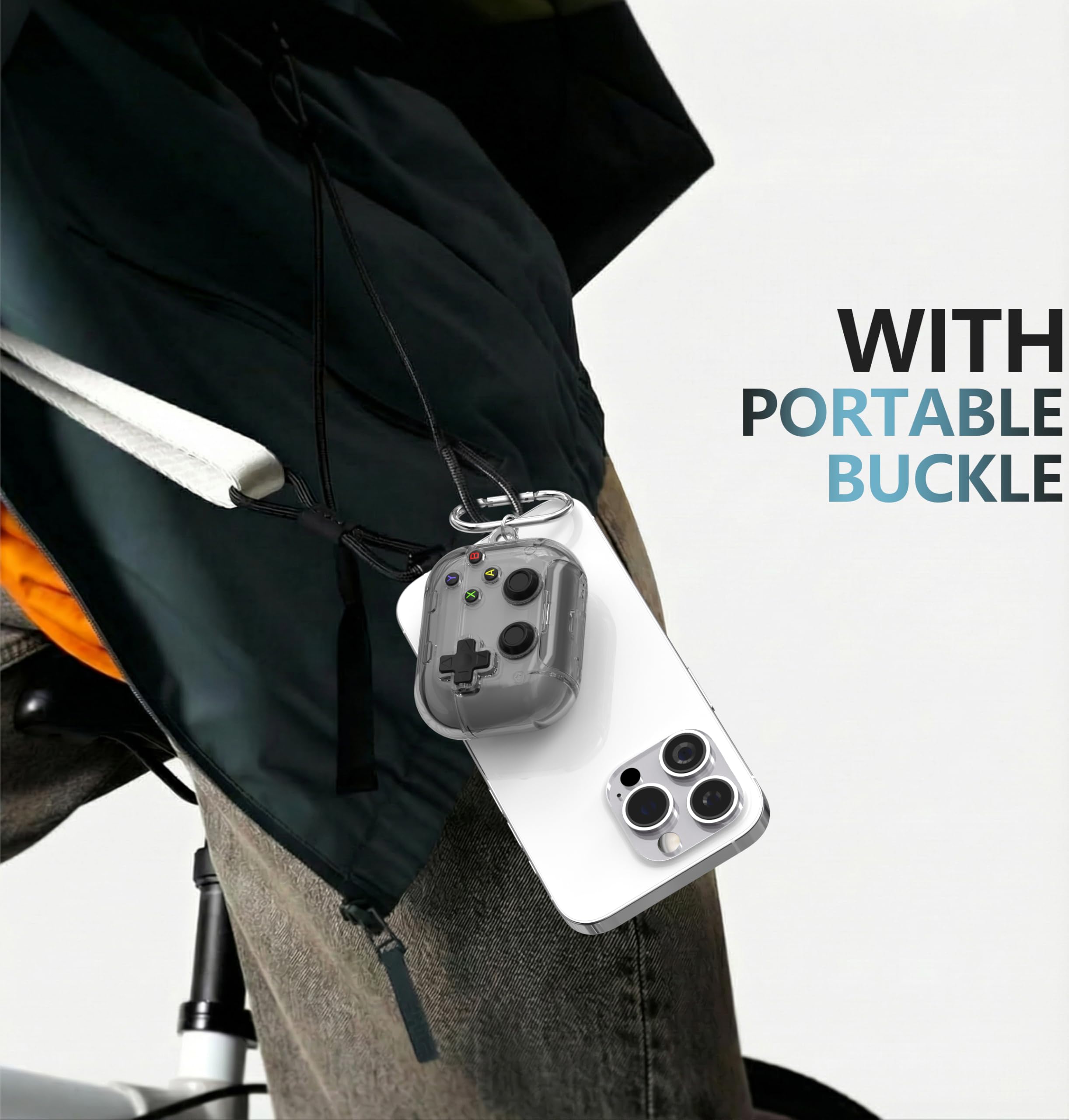 Étui rigide transparent RFUNGUANGO pour AirPods Pro 3 avec verrou et kit de nettoyage