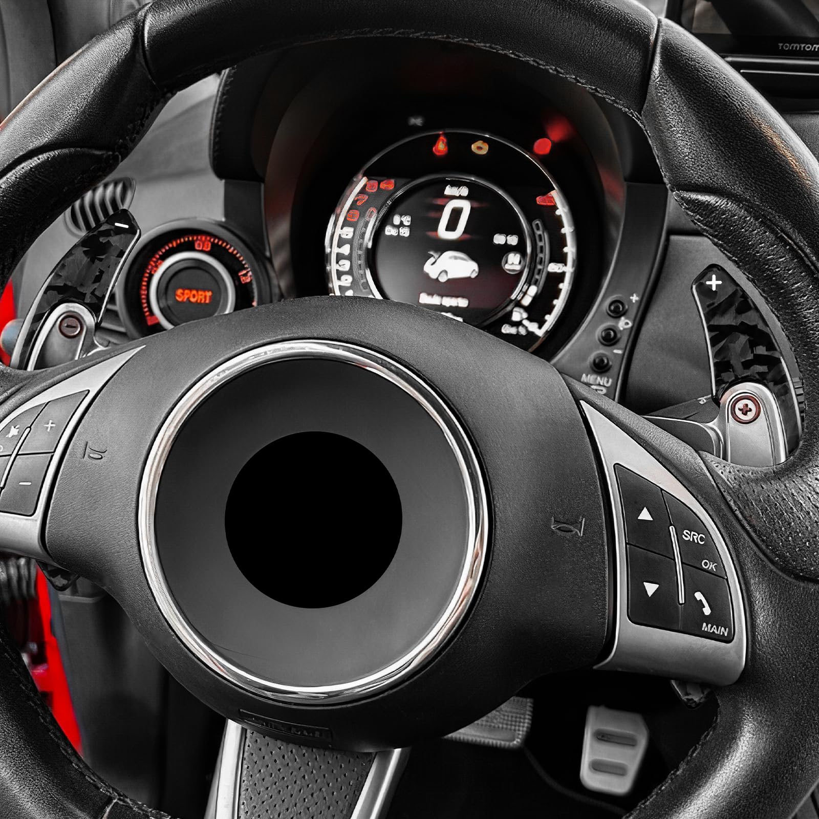 ABARTH 500/595/695 カーボン パドルシフトカバー ABARTH 500/595/695