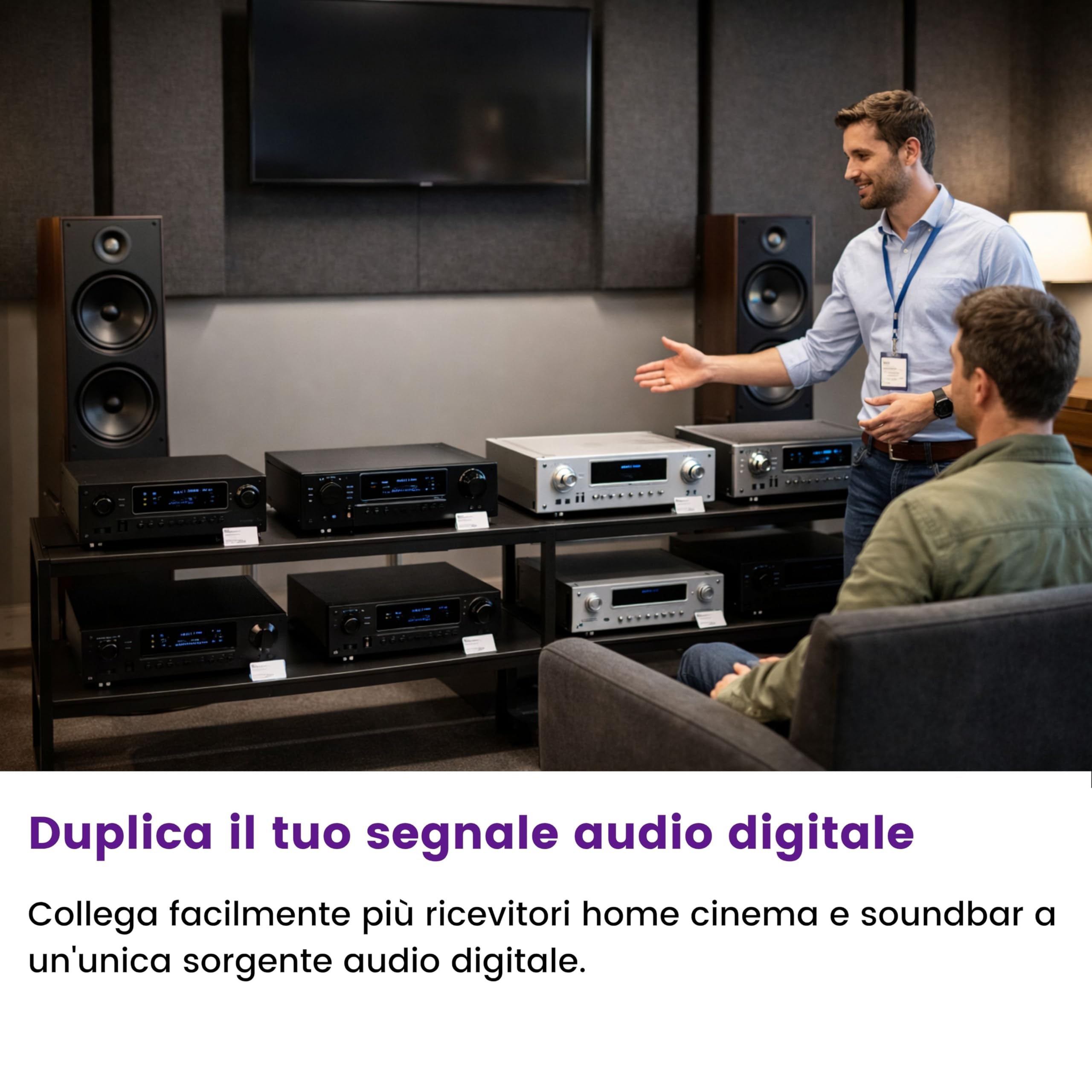 Marmitek Split TS14 - Splitter Toslink 1 ingresso 4 uscite - Audio ottico | Splitter audio ottico 1 ingresso 4 uscite per TV e amplificatore, audio digitale senza ritardo, S/PDIF Toslink 192 kHz