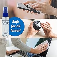 Vista 5 de Kit de limpieza de lentes para lentes – 1 paquete (spray de 2 onzas + paño de microfibra) – Diseñado y probado para lentes con revestimiento AR